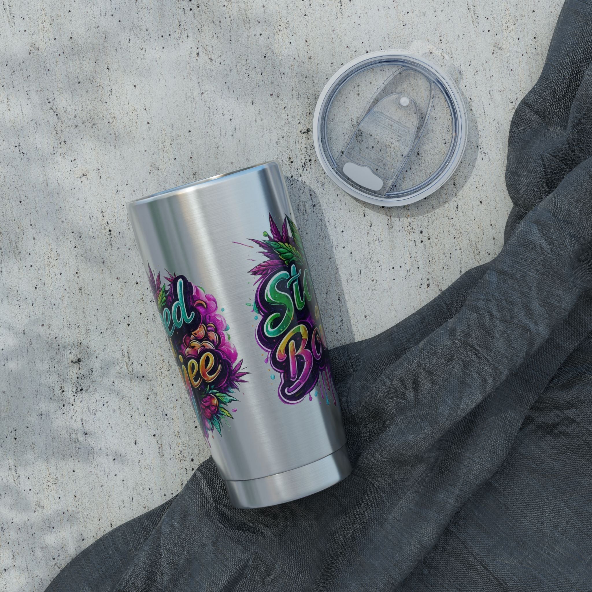 Vagabond 20oz Tumbler — Colorful 'Stay Bree' Floral Stainless Travel Mug