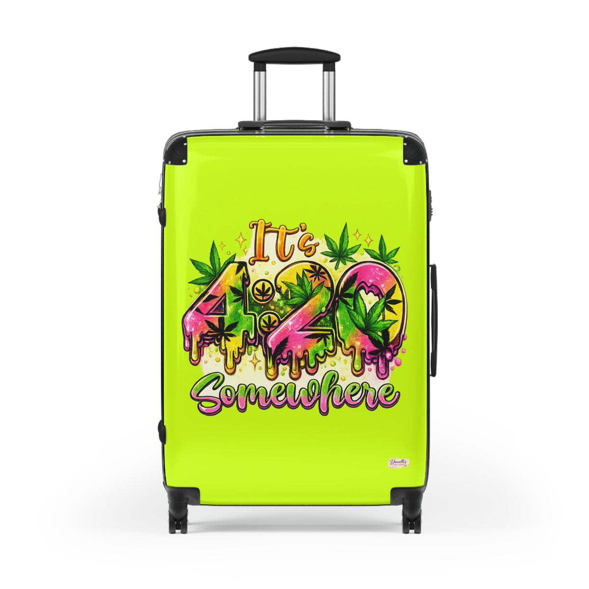 Suitcase — "It's 420 Somewhere" Travel Carry-On with Colorful Cannabis Design