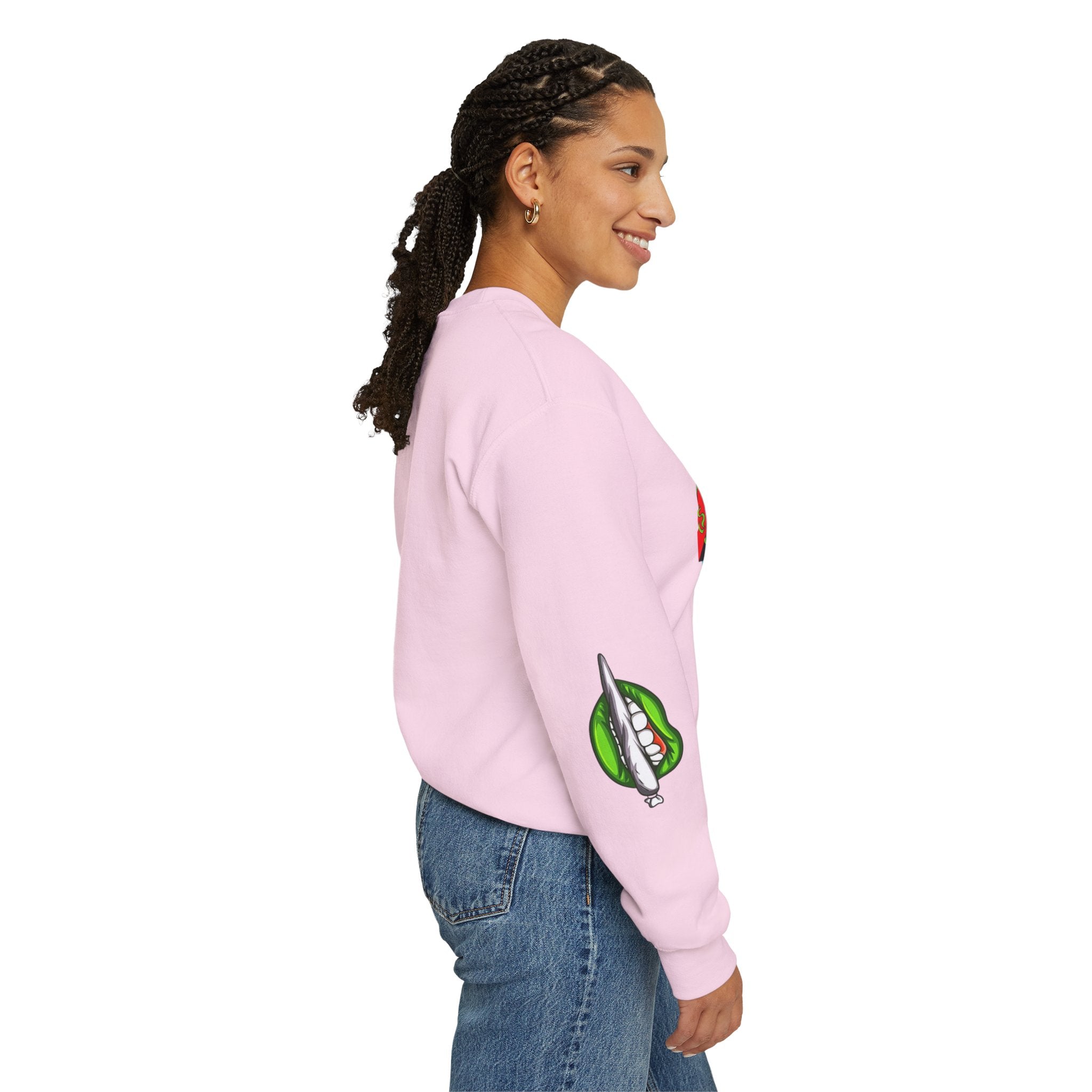 Stoner Chicks Crewneck Sweatshirt — Retro Cannabis Graphic