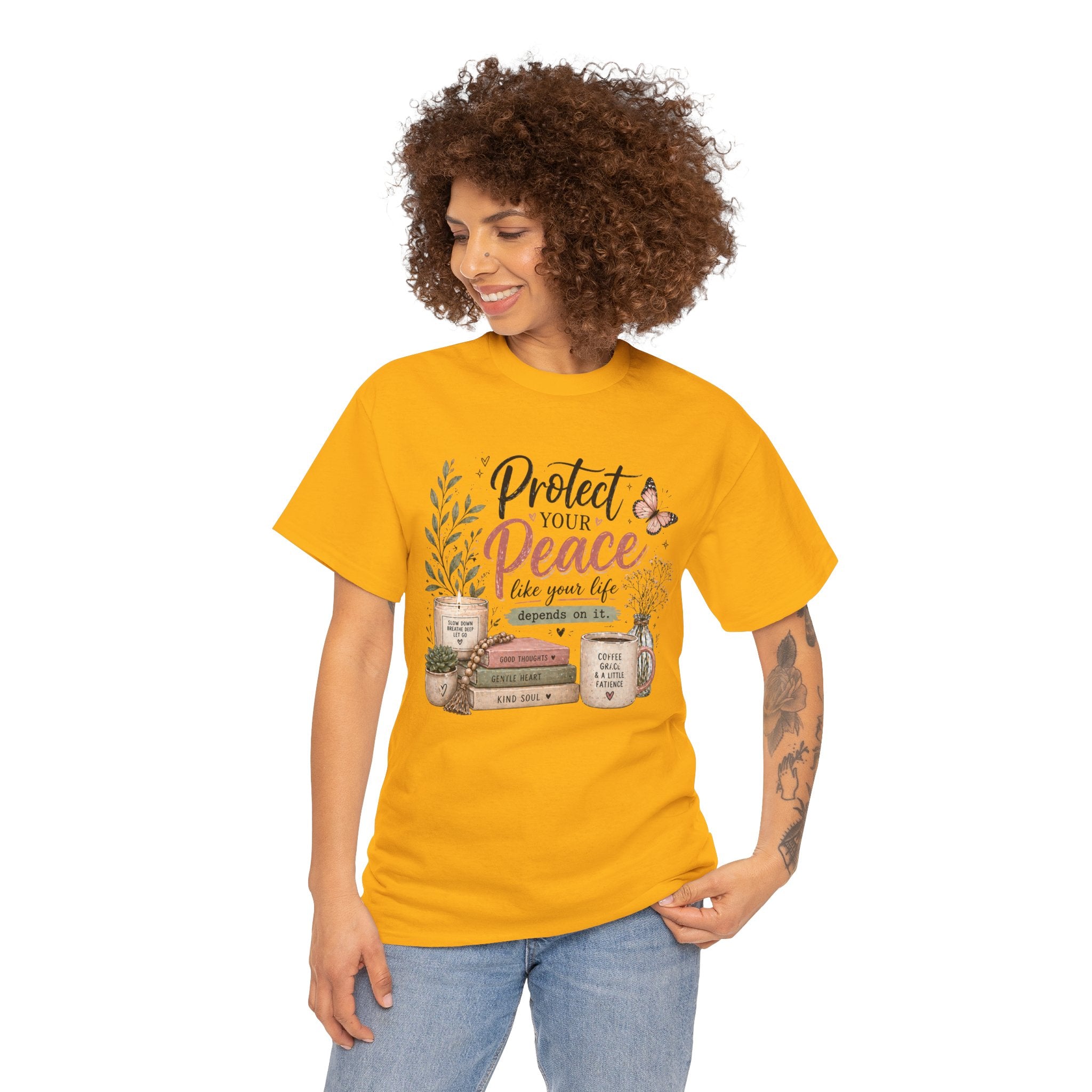 Protect Your Peace Tee — Inspirational Floral Graphic T-Shirt
