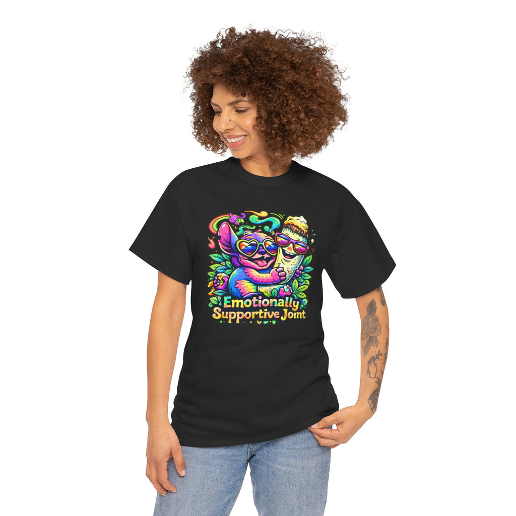T-Shirt — "Emotionally Supportive Joint" Colorful Sloth & Ice Cream Graphic Tee