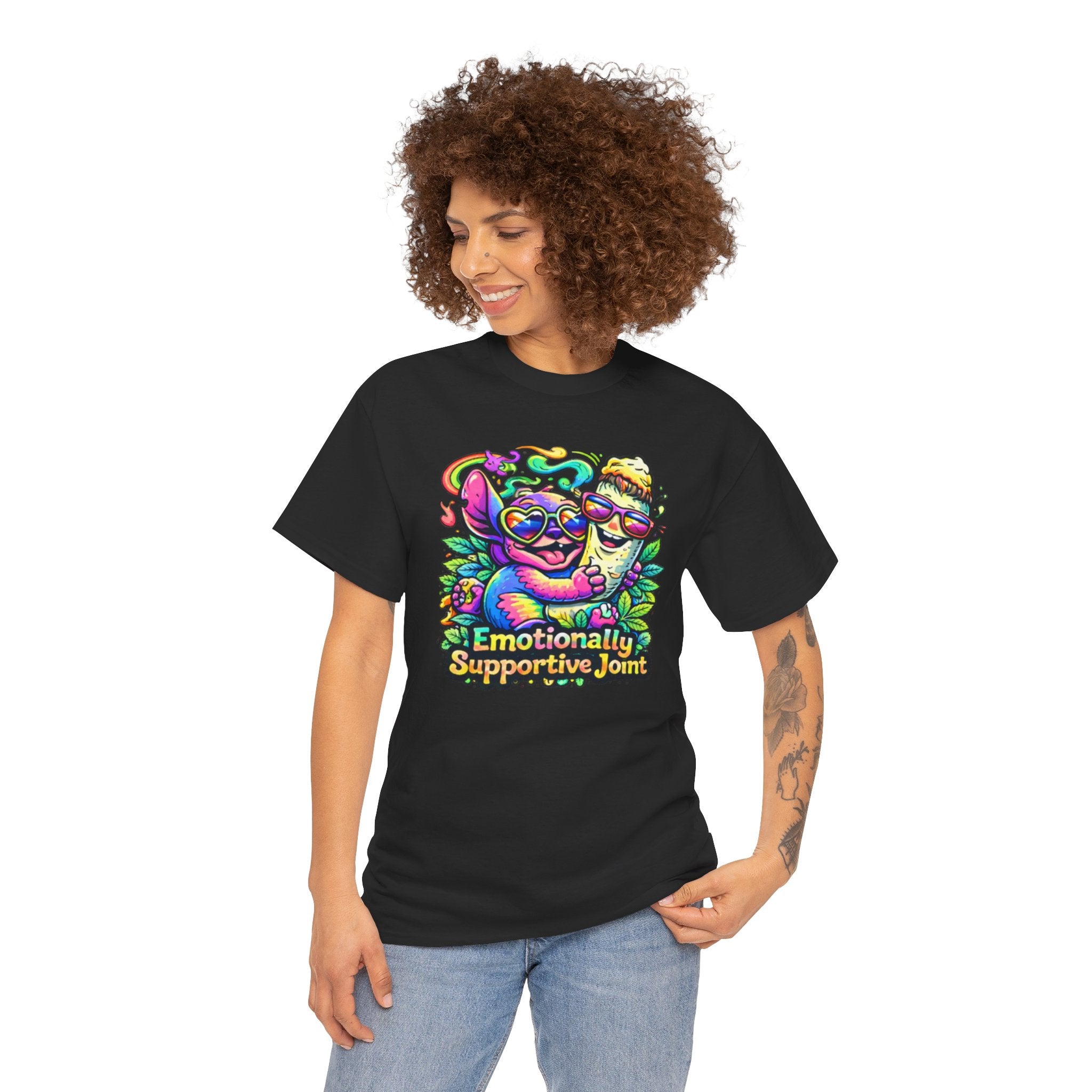 T-Shirt — "Emotionally Supportive Joint" Colorful Sloth & Ice Cream Graphic Tee
