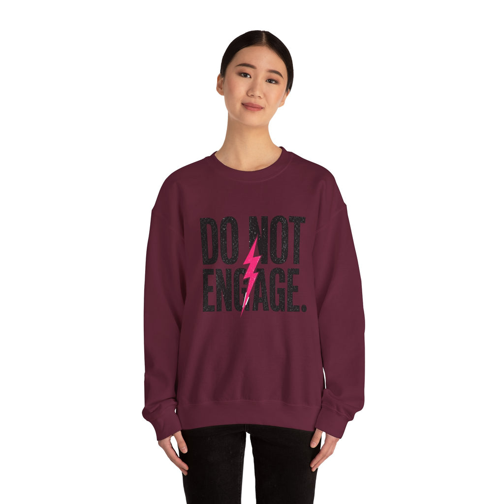 Do Not Engage Crewneck Sweatshirt – Bold Lightning Graphic Streetwear
