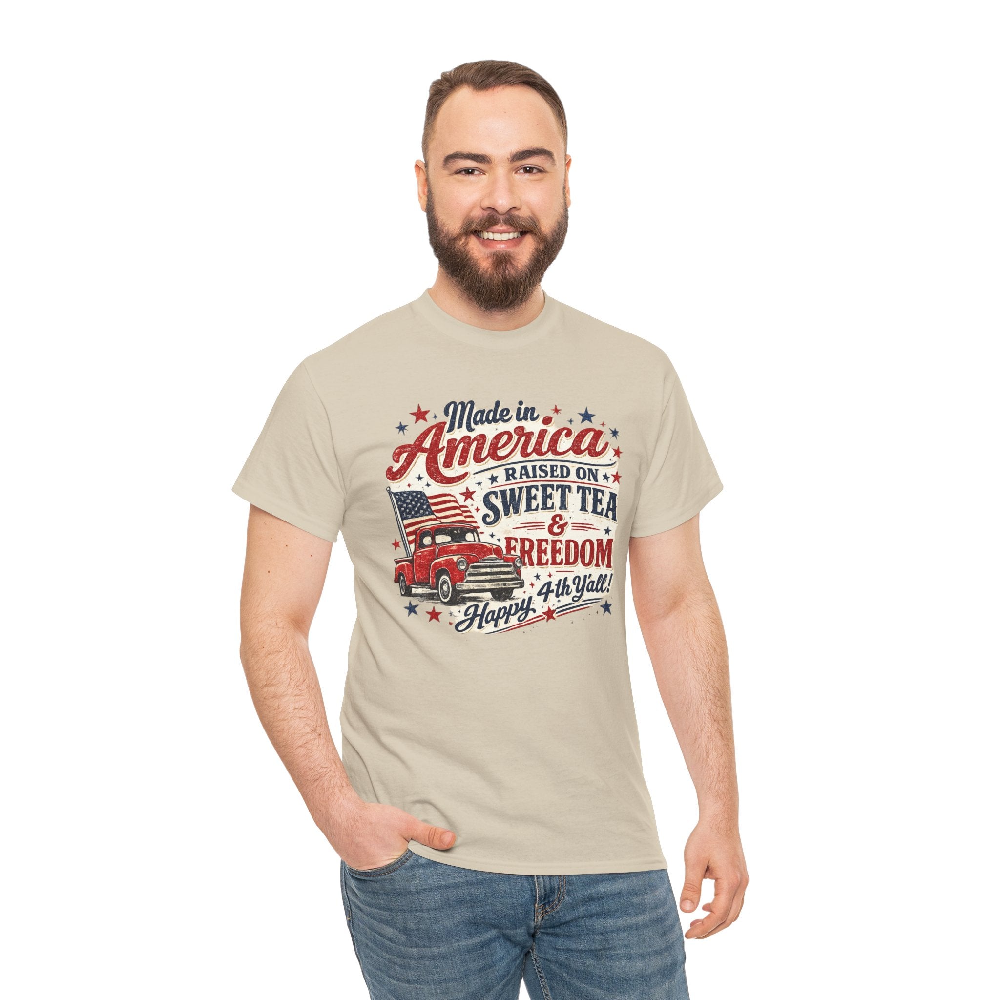 Made in America Sweet Tea & Freedom T-Shirt — 4th of July Patriotic Tee