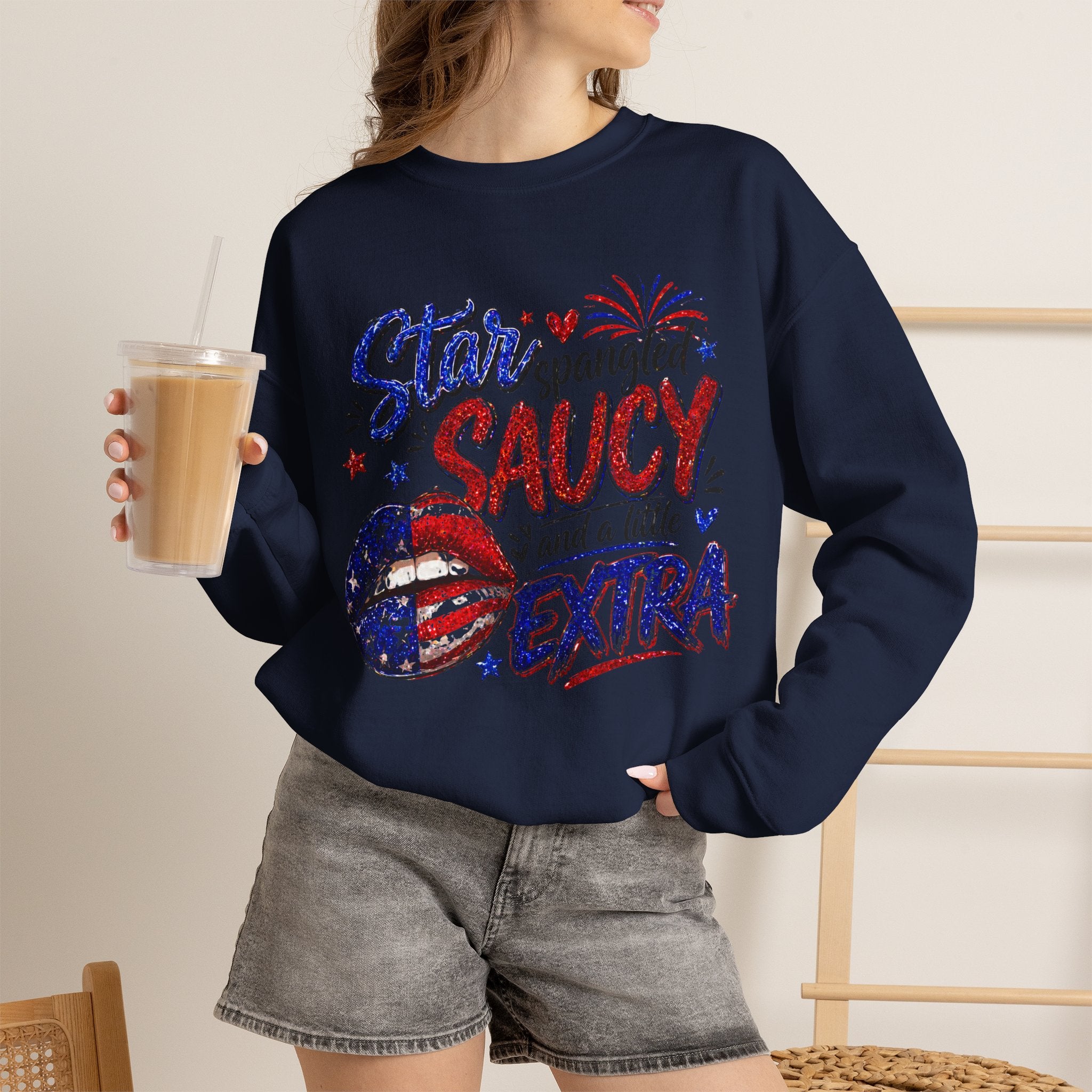 Patriotic 'Star Spangled Saucy & a Little Extra' Sweatshirt