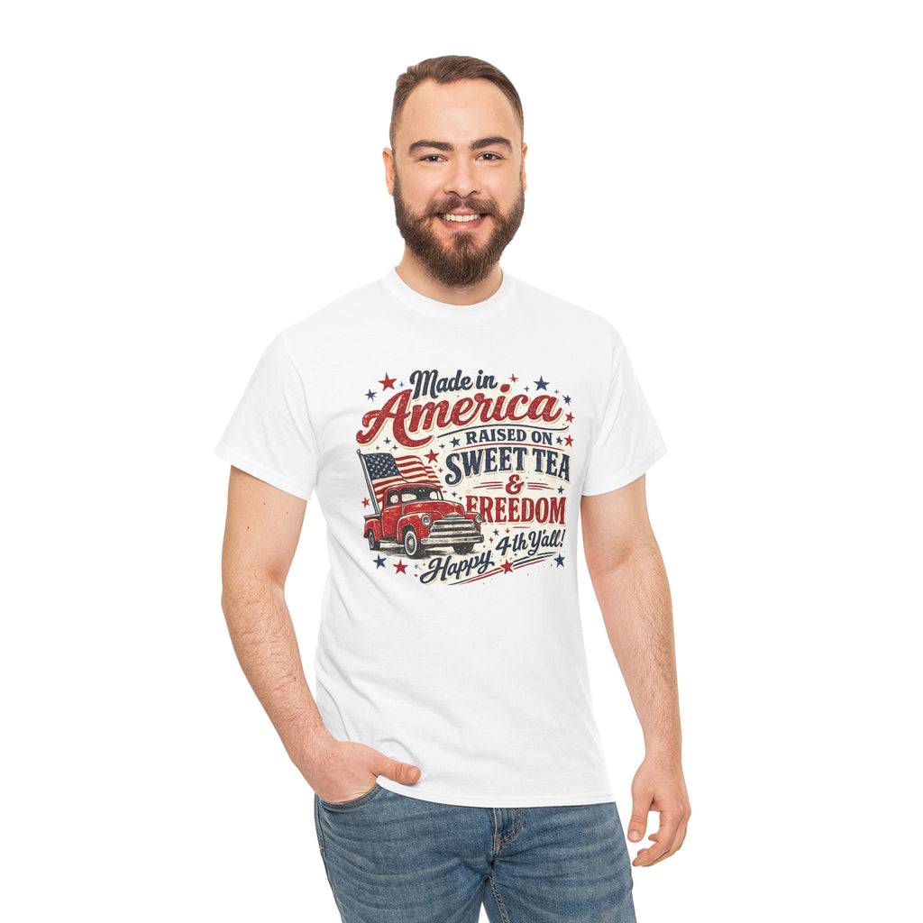 Made in America Sweet Tea & Freedom T-Shirt — 4th of July Patriotic Tee