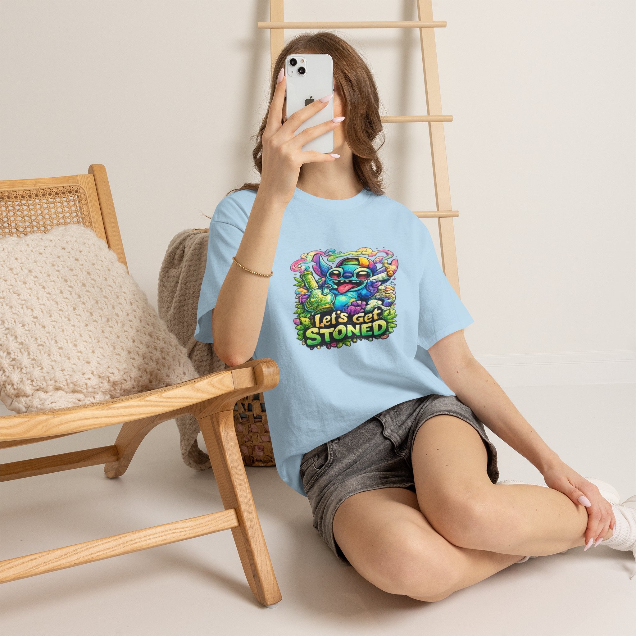 Let's Get Stoned T-Shirt — Colorful Trippy Alien Cannabis Tee