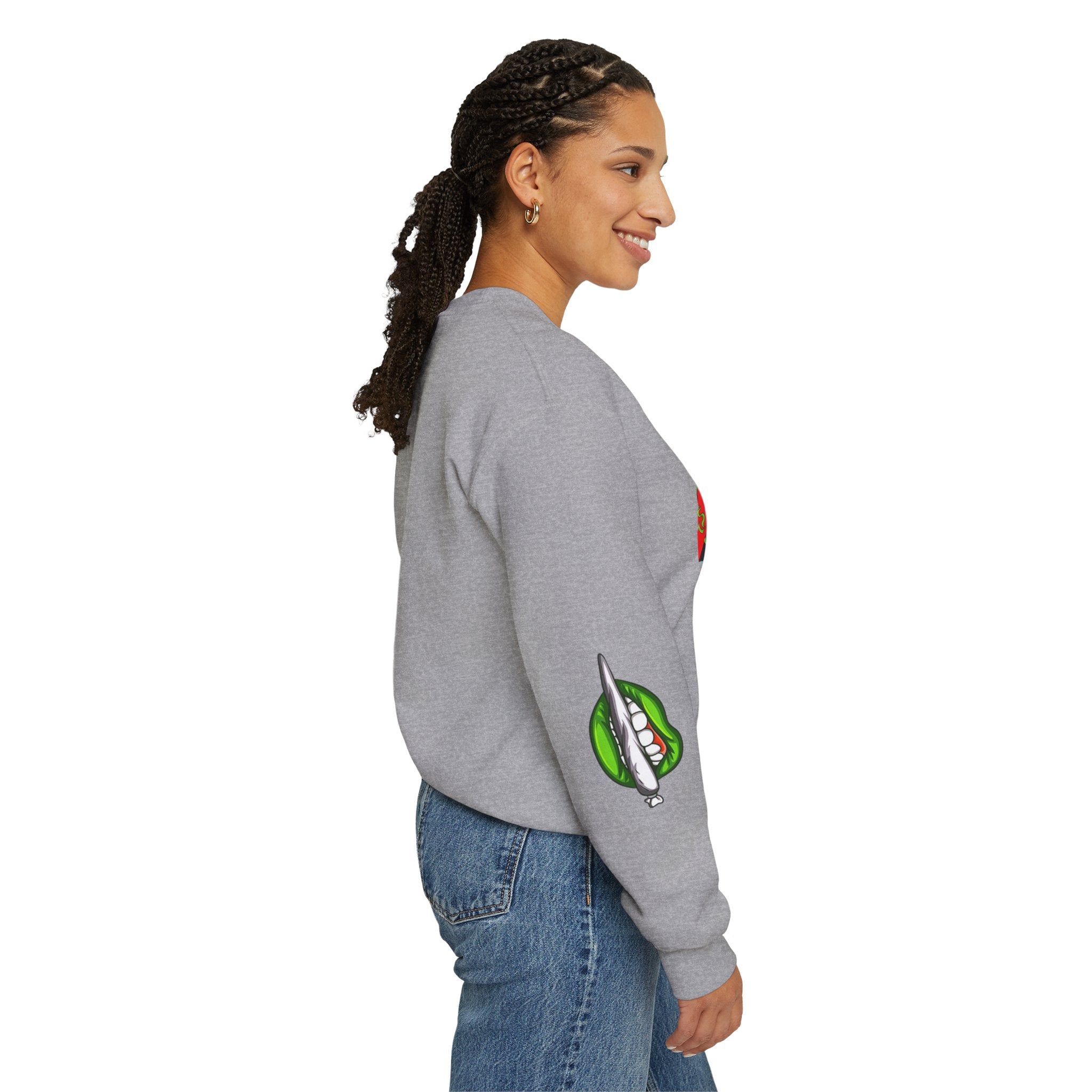 Stoner Chicks Crewneck Sweatshirt — Retro Cannabis Graphic