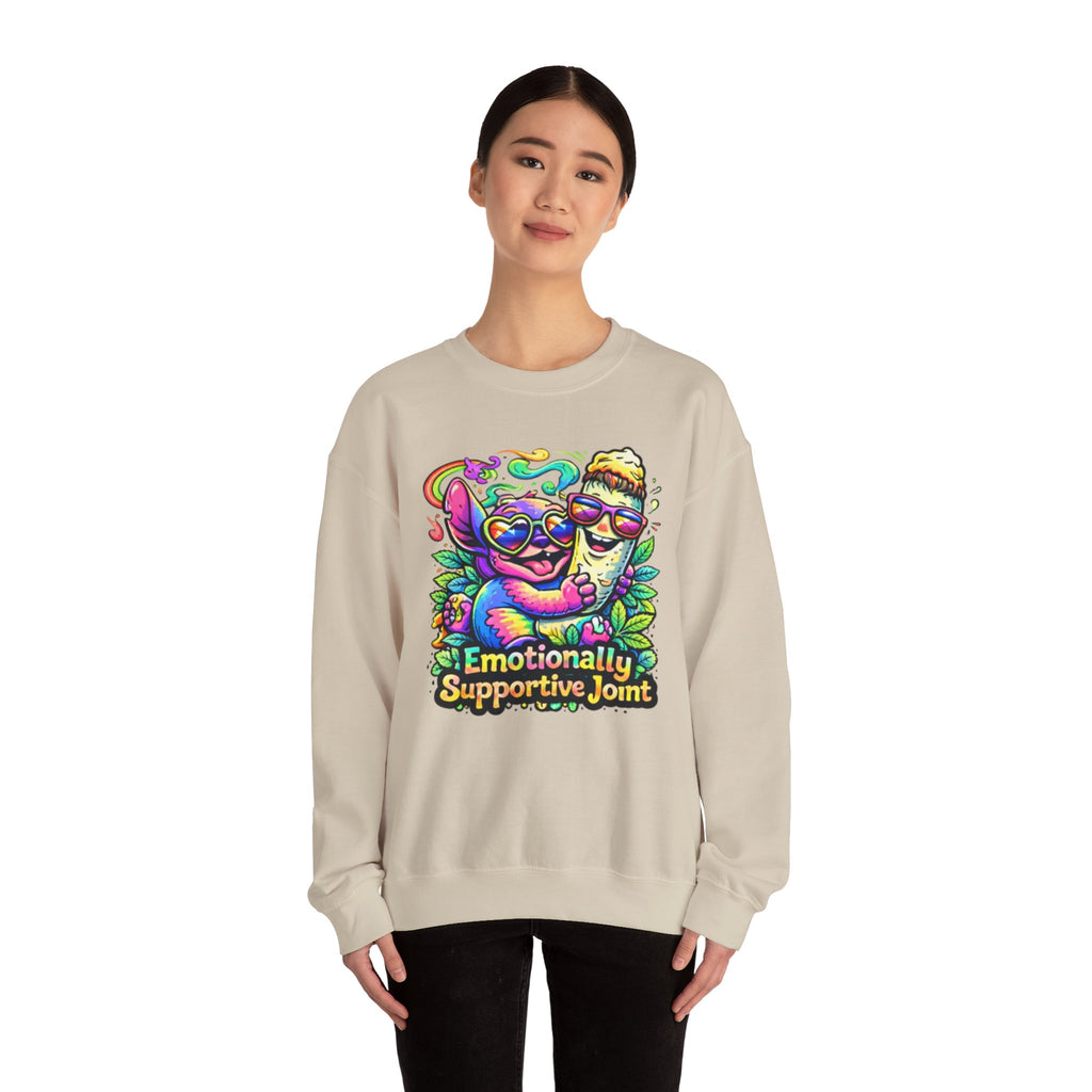 Emotionally Supportive Joint Sweatshirt — Cute Sloth & Joint Hug Graphic