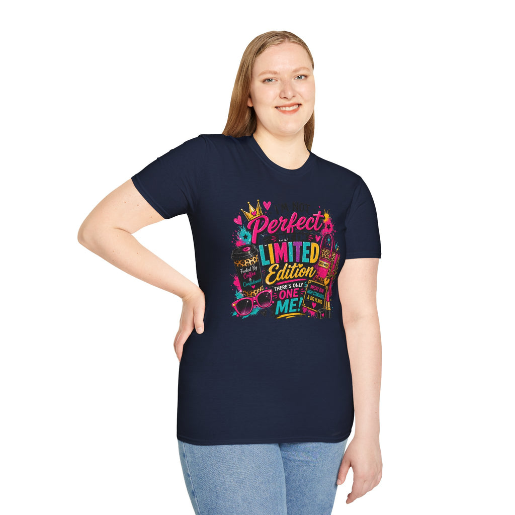 Limited Edition Graphic T-Shirt — "I'm Not Perfect But I'm Limited Edition" Bright Retro Design