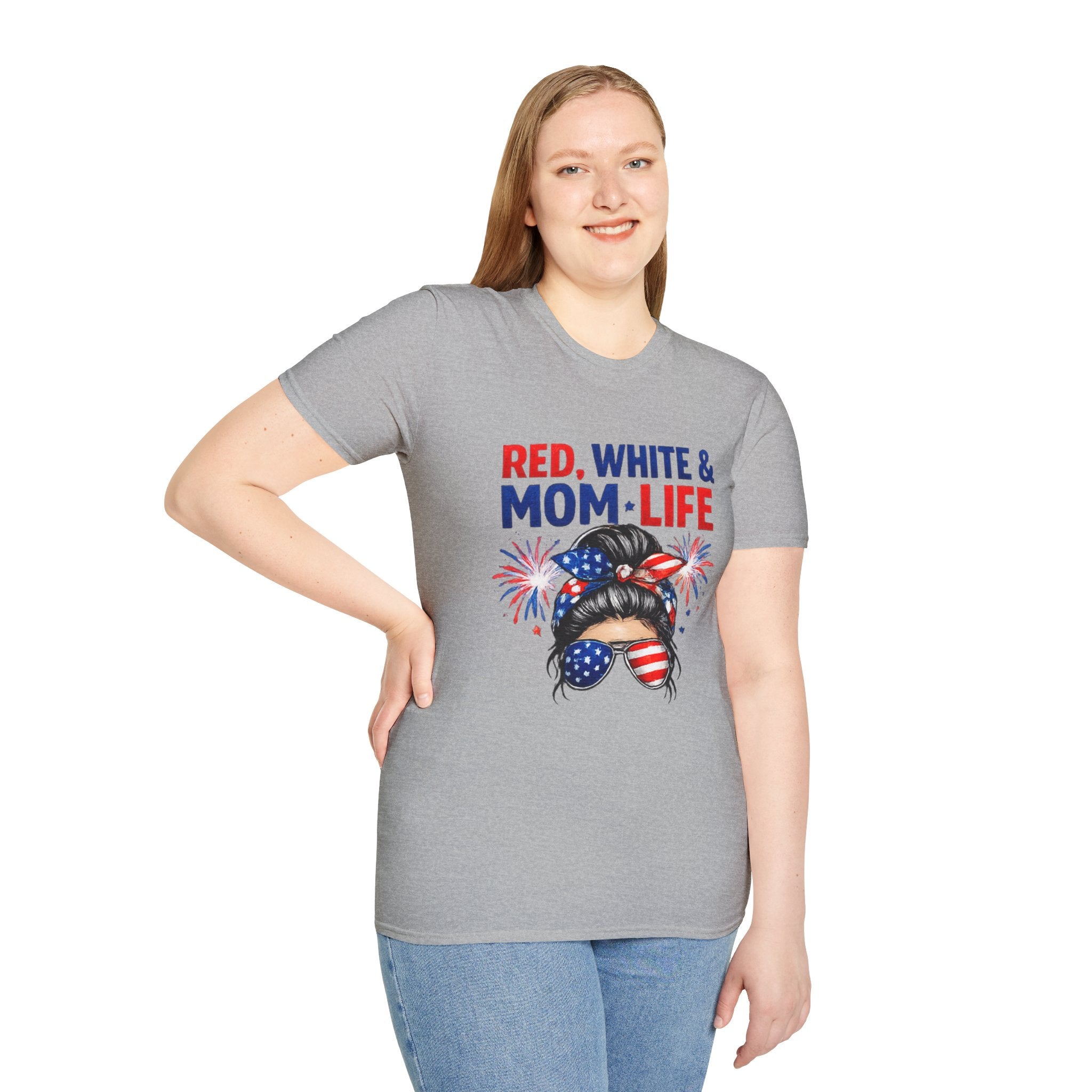 Mom Life USA T-Shirt — "Red, White & Mom Life" Patriotic Fourth of July Tee