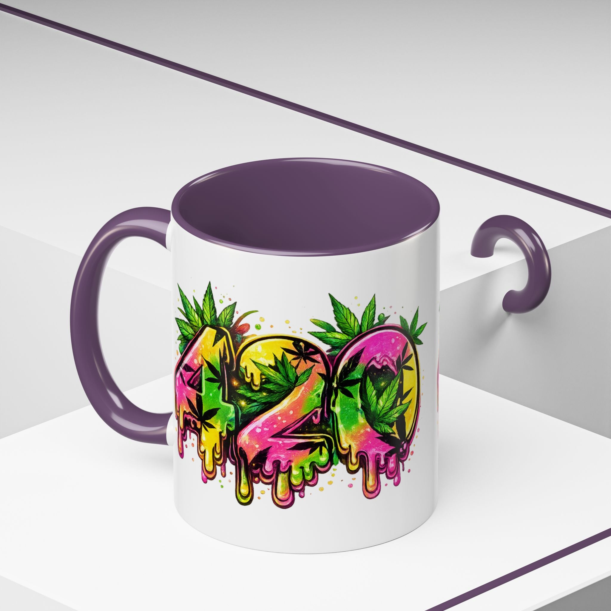 420 Drip Coffee Mug — Colorful Cannabis Stoner Art Accent Mug (11/15oz)