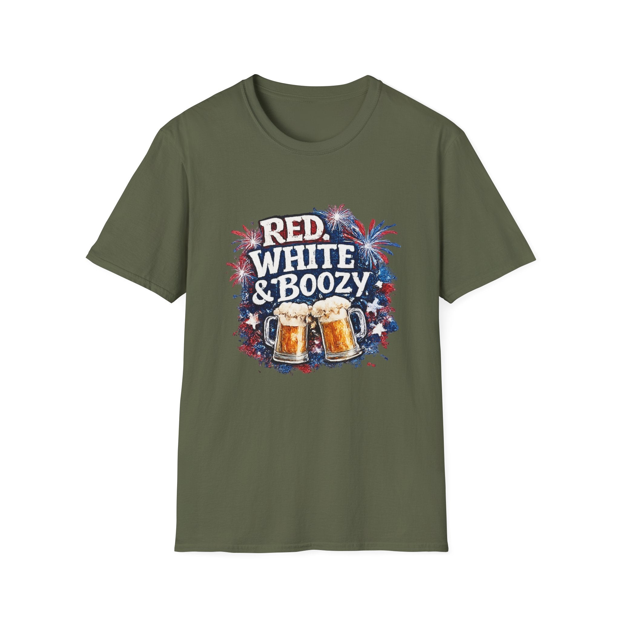 Red, White & Boozy Beer T-Shirt — Patriotic 4th of July Party Tee