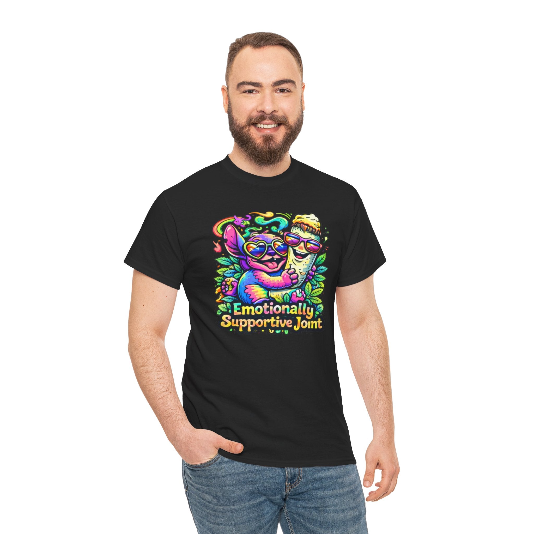 T-Shirt — "Emotionally Supportive Joint" Colorful Sloth & Ice Cream Graphic Tee