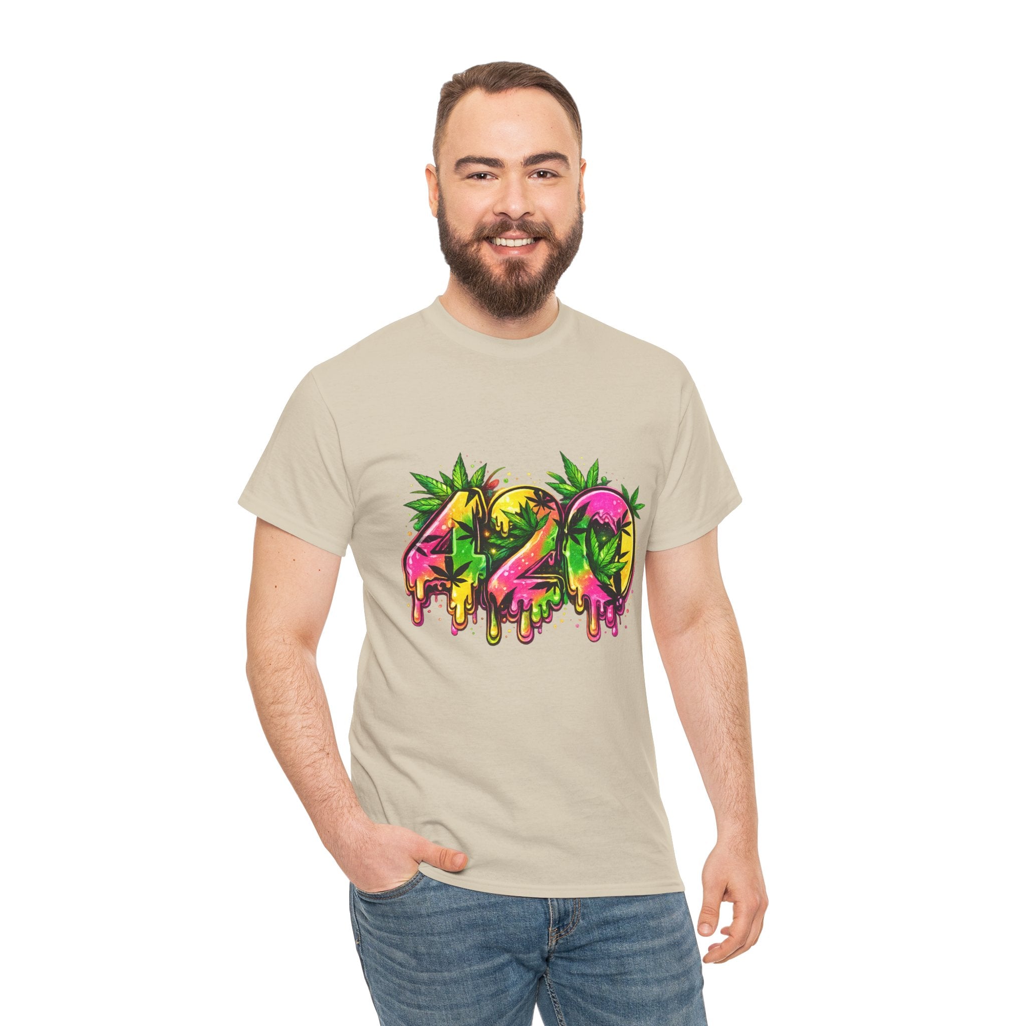 420 Drip Graphic T-Shirt — Cannabis Leaf Streetwear Tee