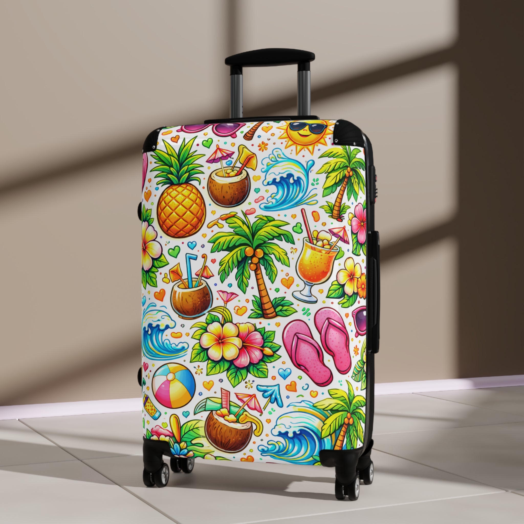 Tropical Vacation Suitcase – Colorful Pineapple & Palm Beach Carry-On
