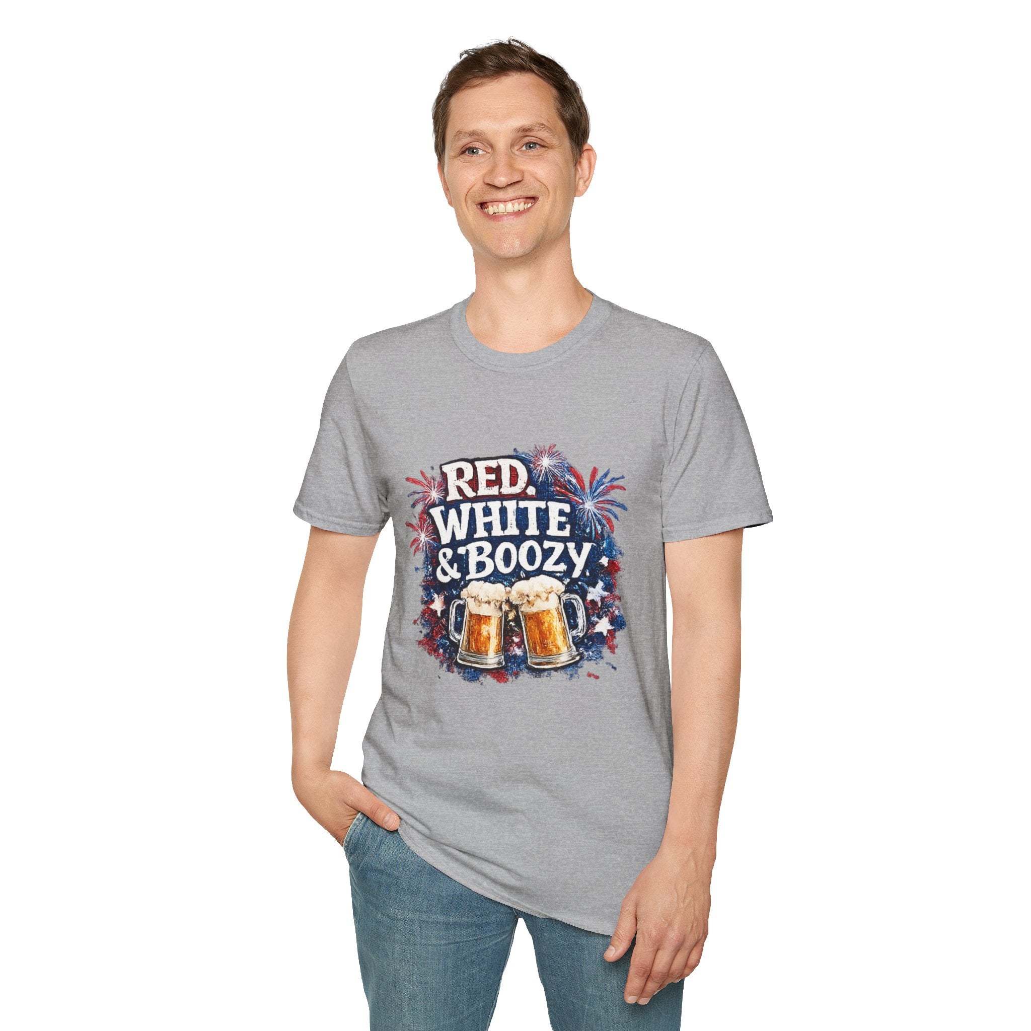 Red, White & Boozy Beer T-Shirt — Patriotic 4th of July Party Tee