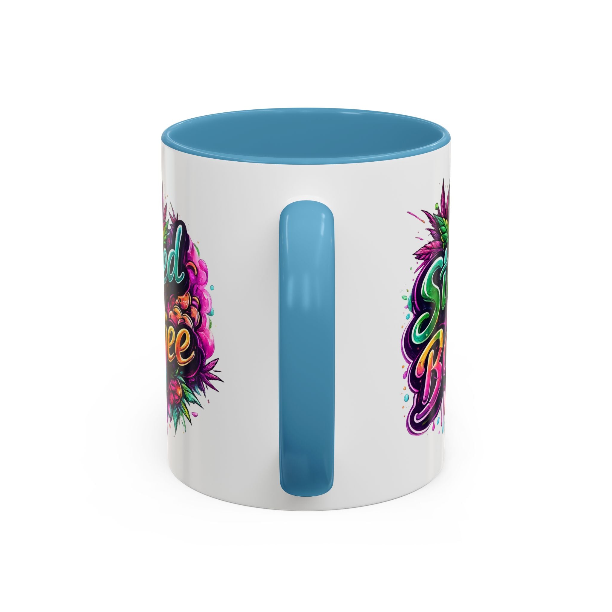 Accent Coffee Mug — "Stoned and Boujee" Colorful Cannabis Art