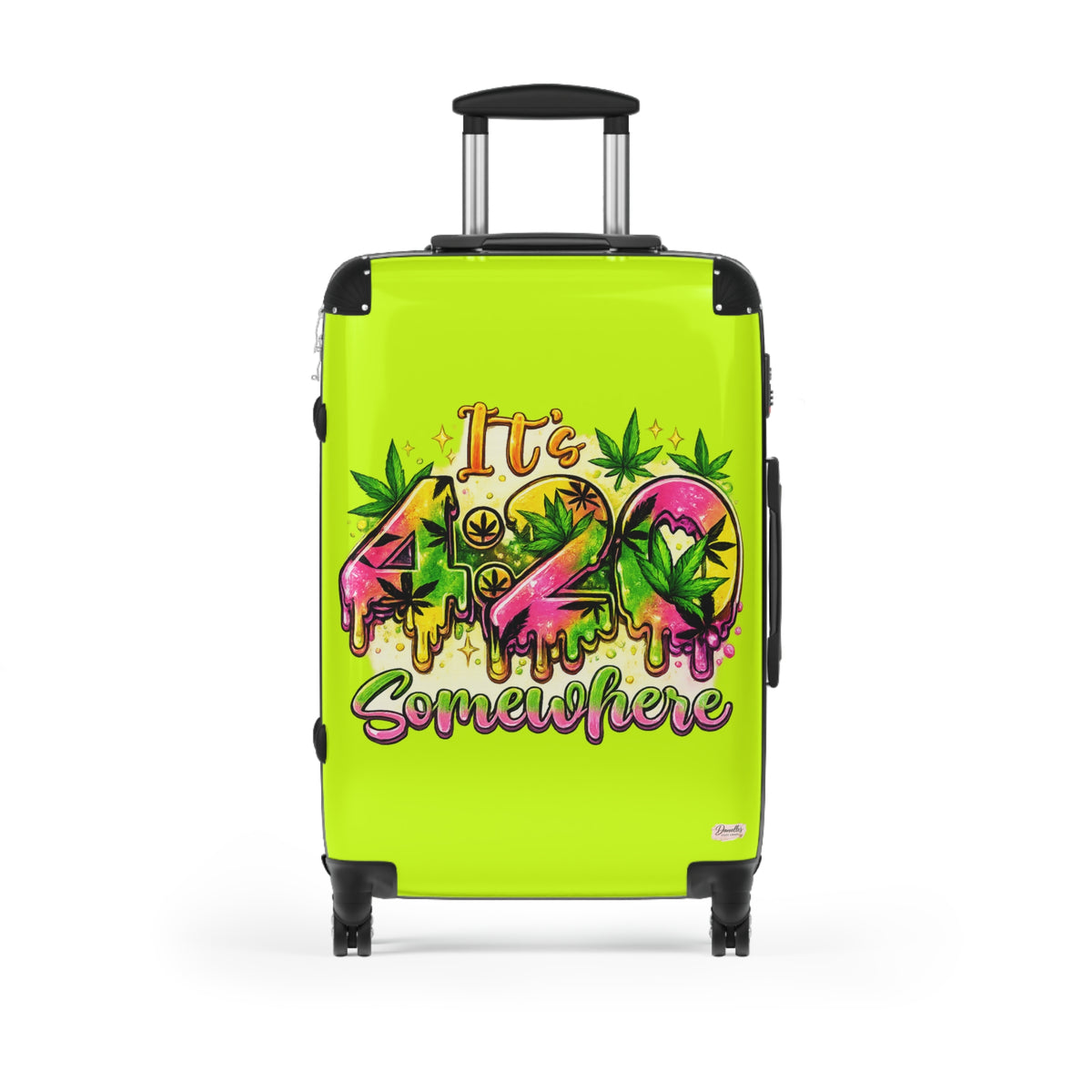 Suitcase — "It's 420 Somewhere" Travel Carry-On with Colorful Cannabis Design