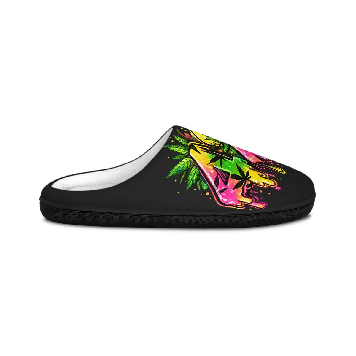 Women's Slippers — Colorful Graffiti Leaf Indoor Slides