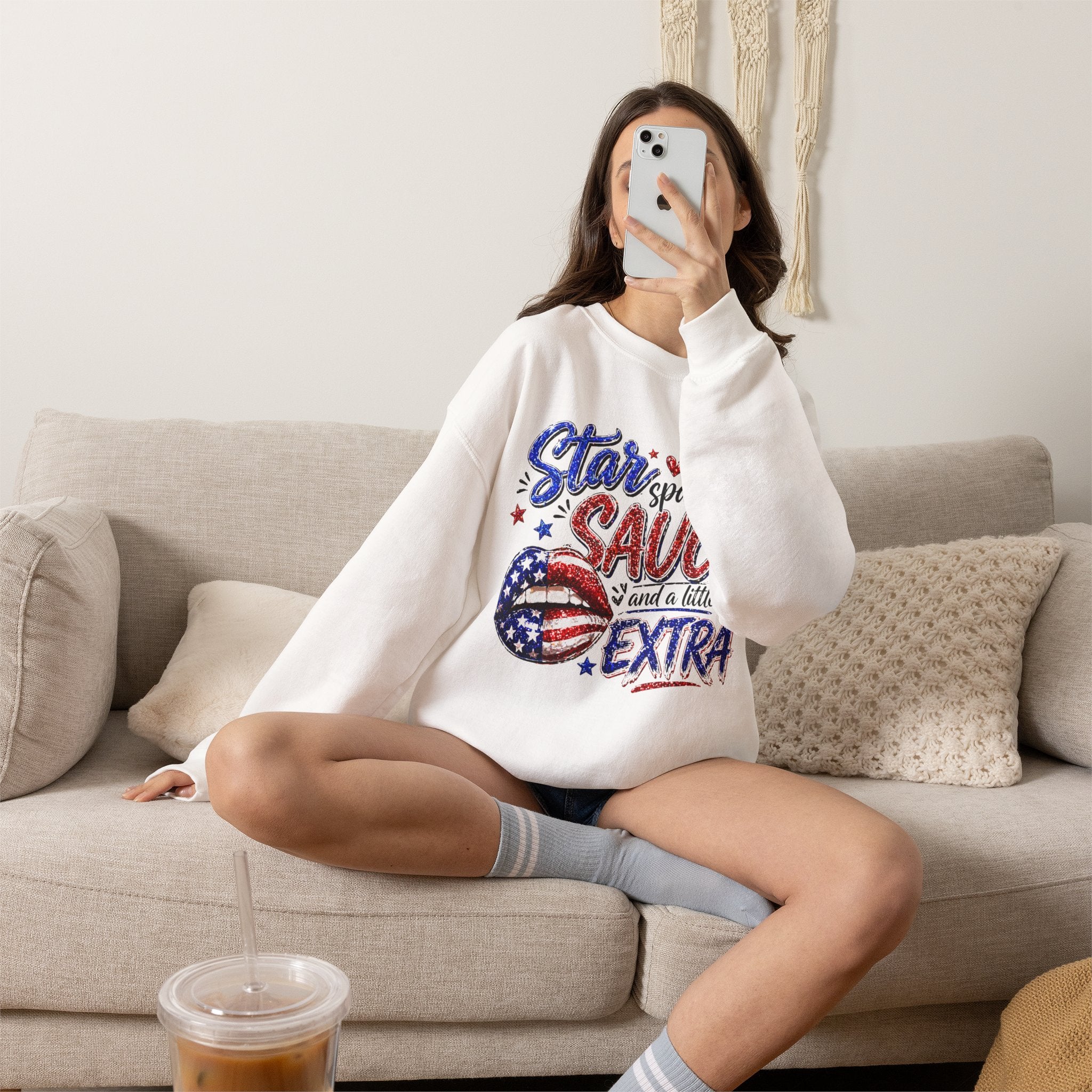 Patriotic 'Star Spangled Saucy & a Little Extra' Sweatshirt