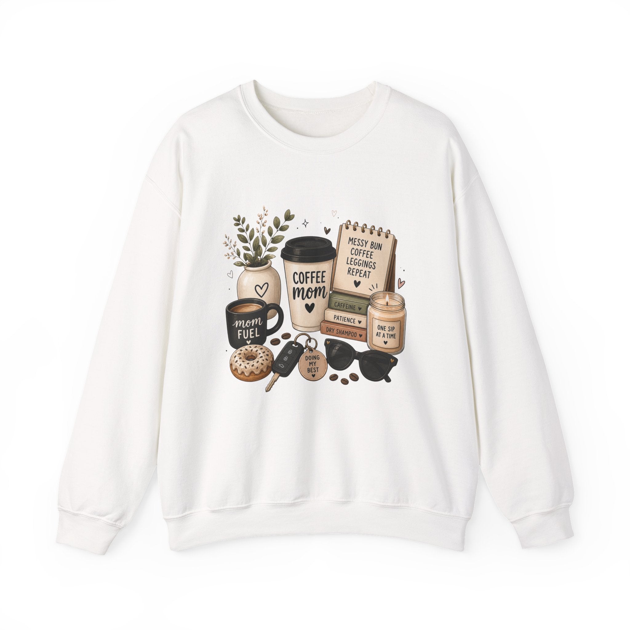 Coffee Mom Crewneck Sweatshirt — Cozy Morning Coffee Lover Graphic
