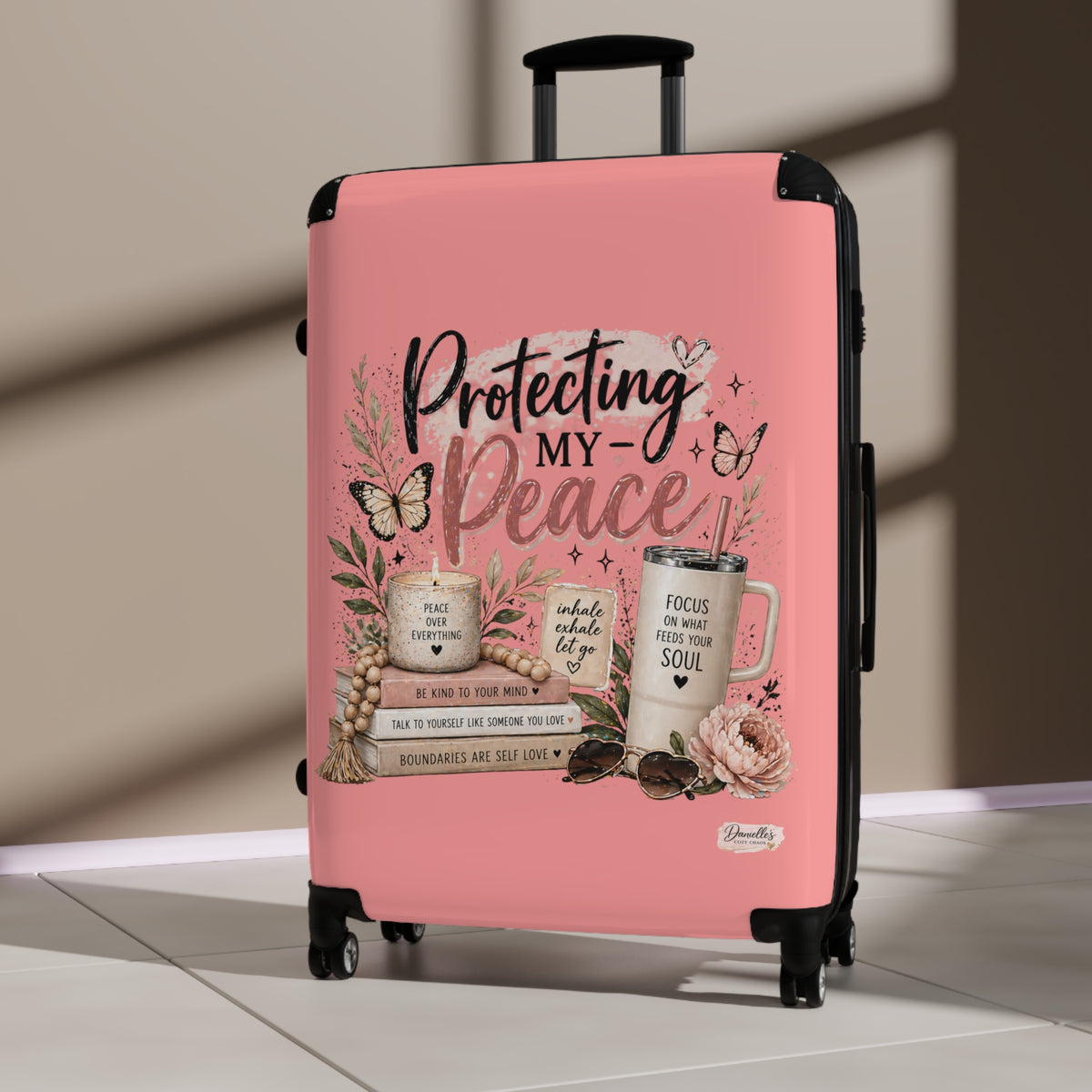 Suitcase - "Protecting My Peace" Inspirational Carry-On Luggage