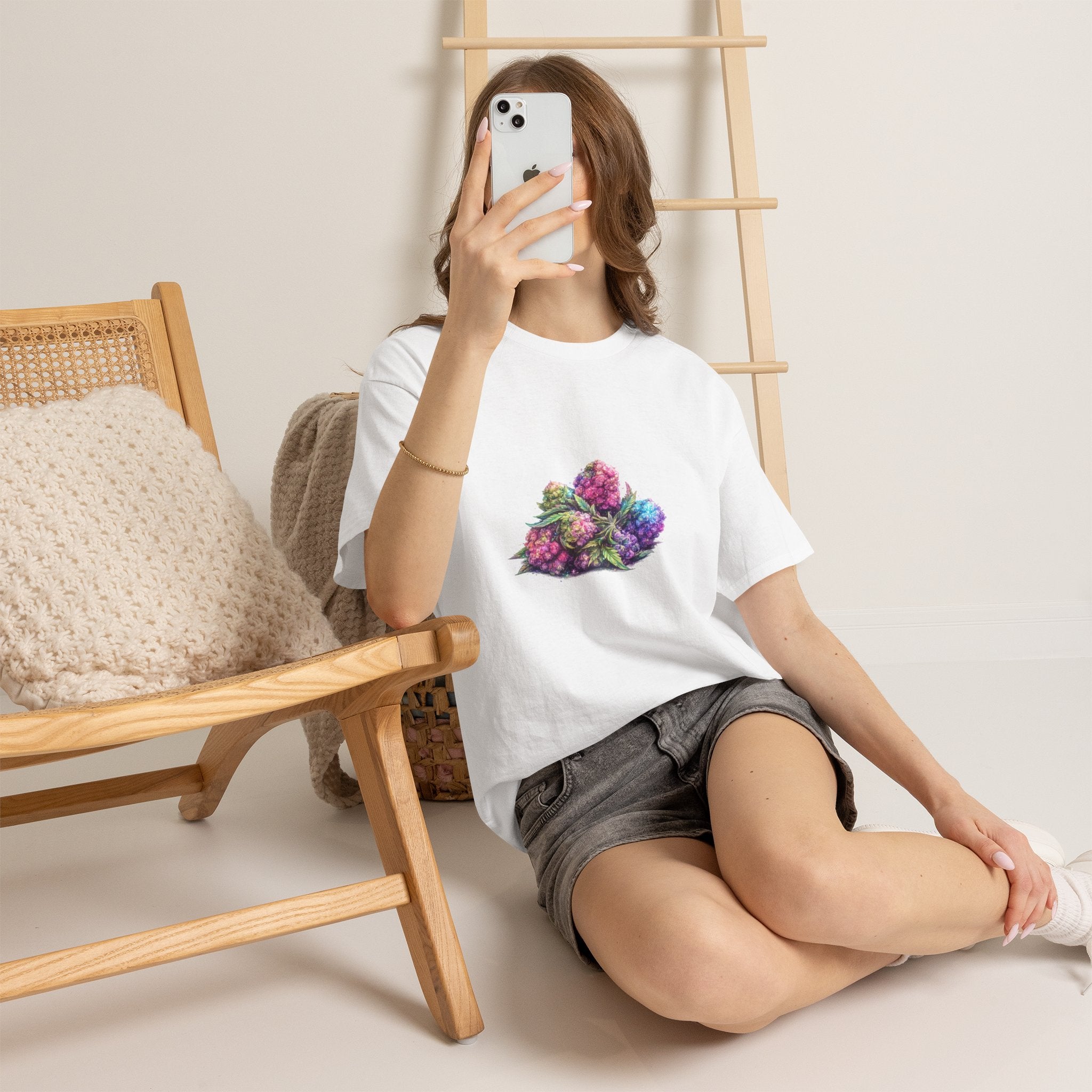 Floral Grape Cluster Tee — Colorful Botanical Fruit Graphic T-Shirt