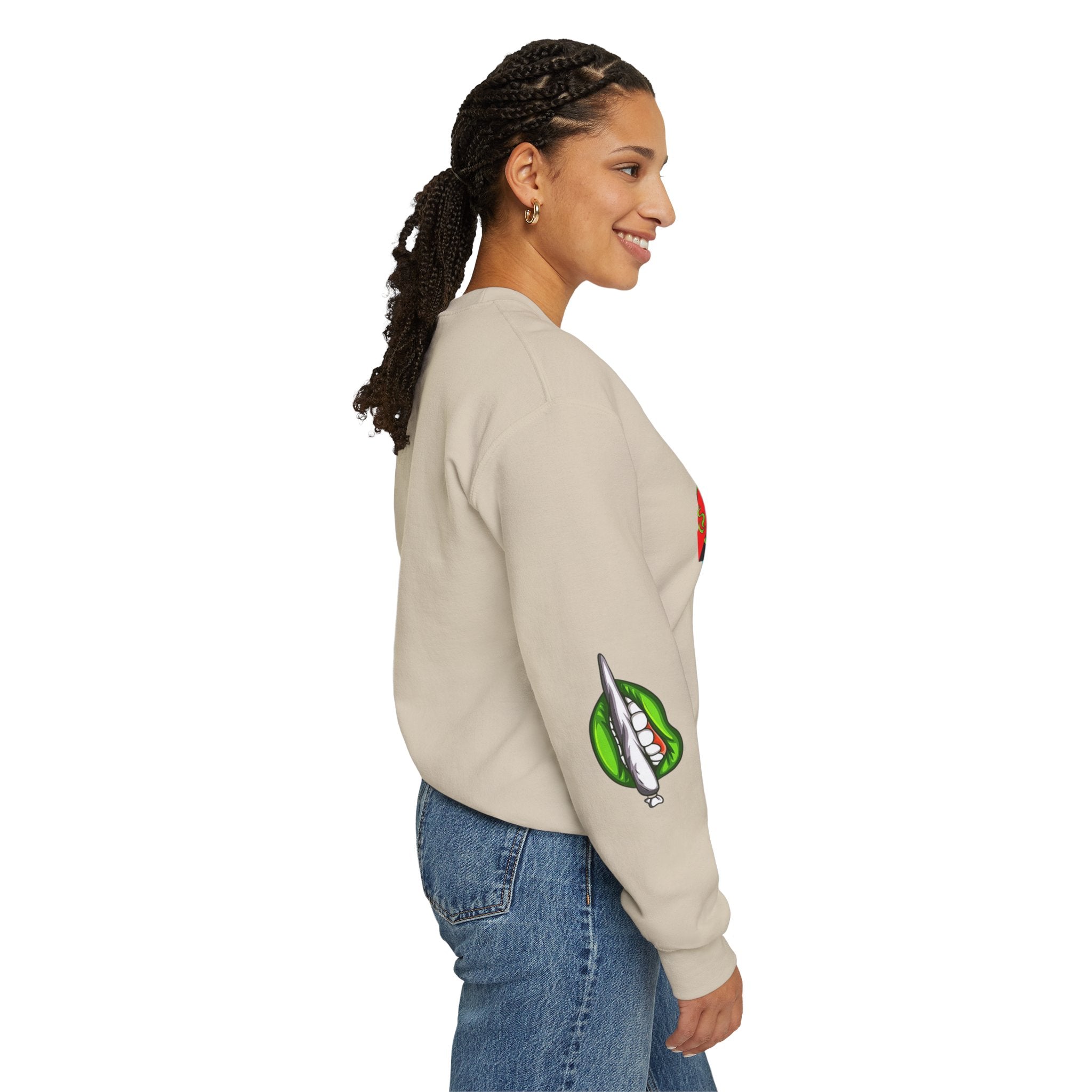 Stoner Chicks Crewneck Sweatshirt — Retro Cannabis Graphic