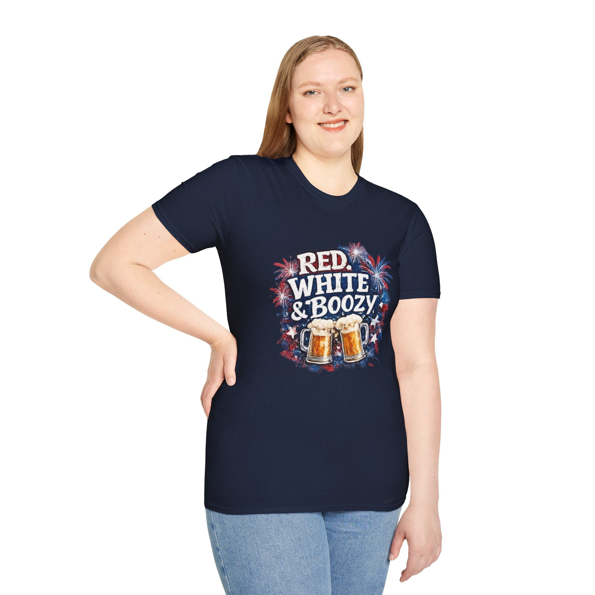 Red, White & Boozy Beer T-Shirt — Patriotic 4th of July Party Tee