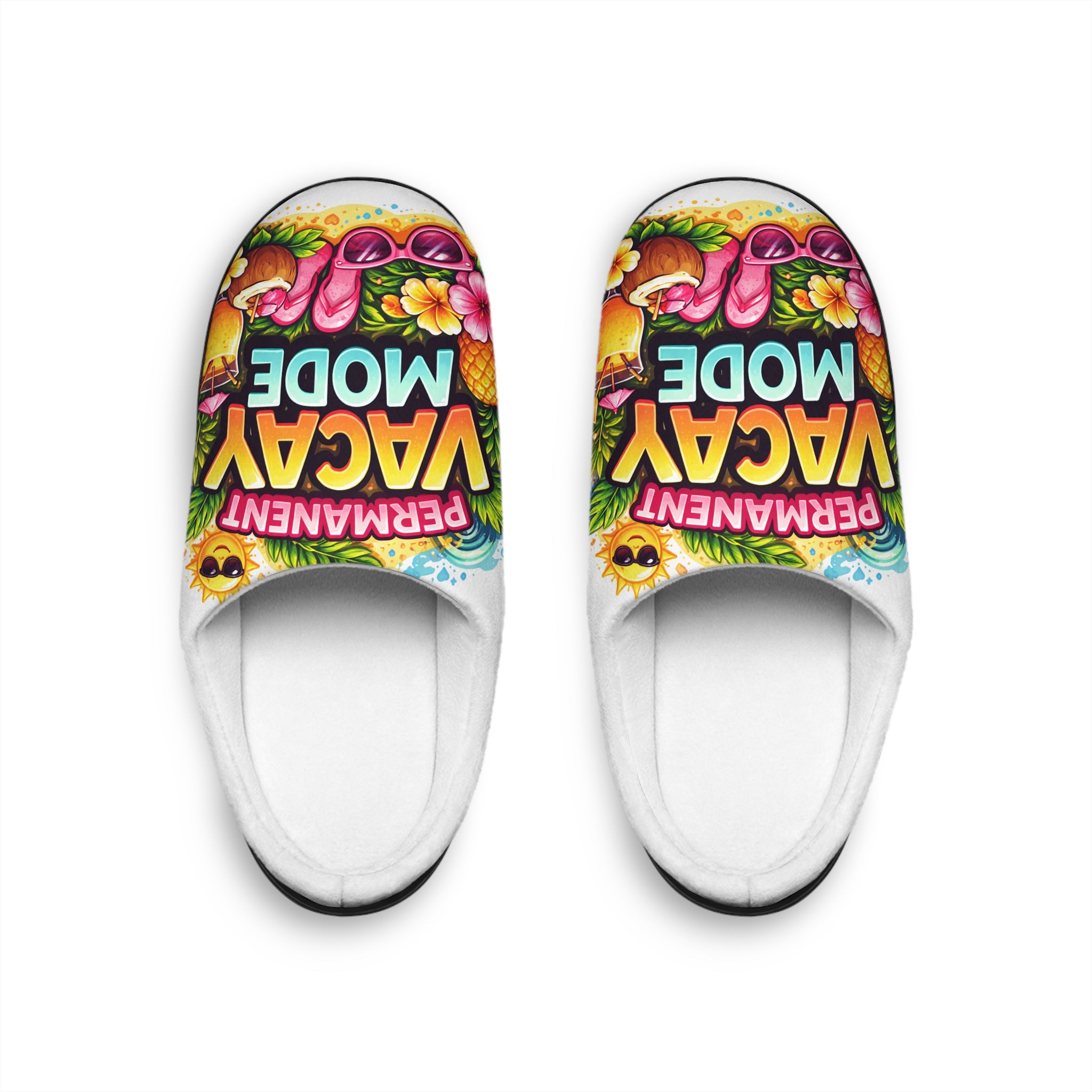 Slippers — 'Permanent Vacay Mode' Tropical Indoor Slides