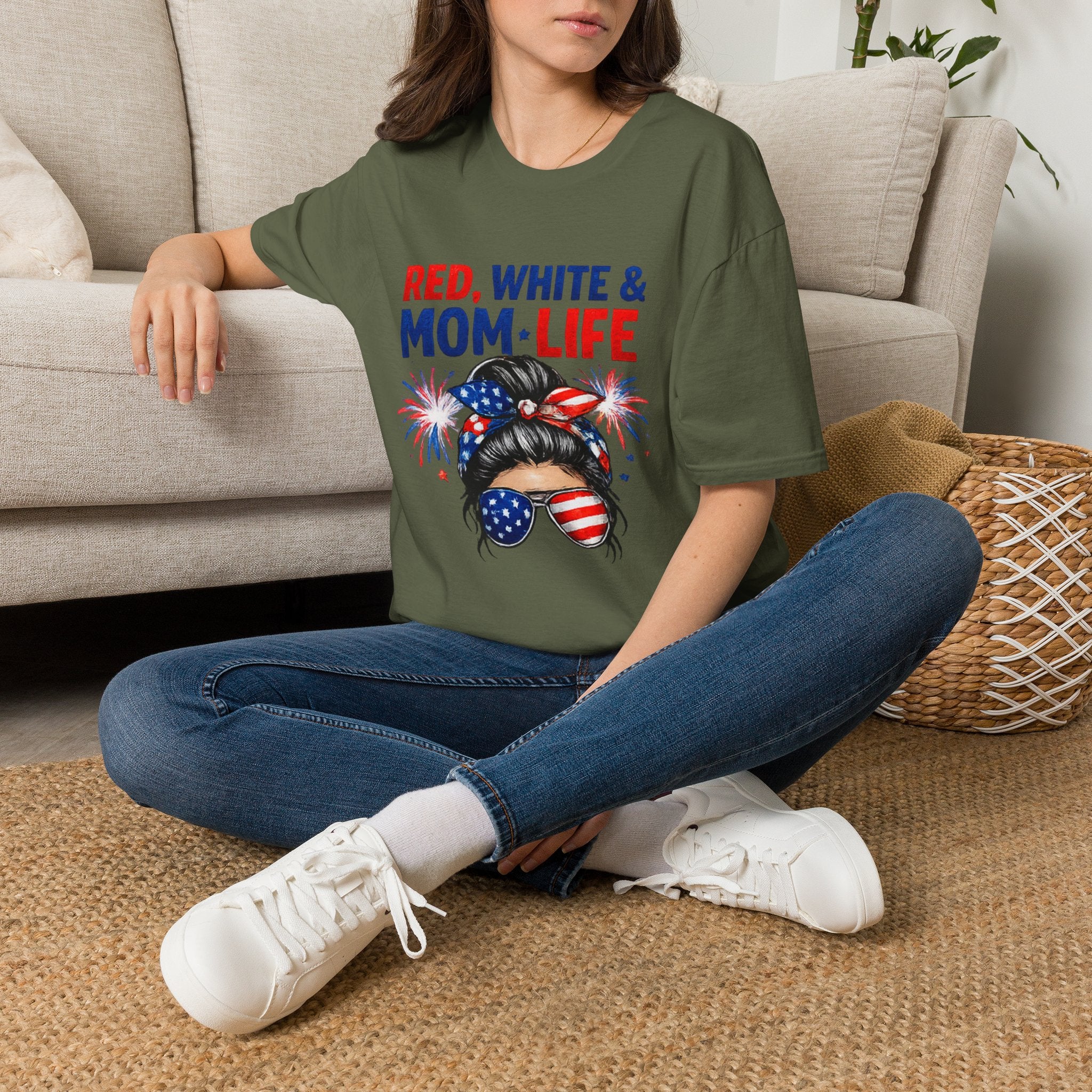 Mom Life USA T-Shirt — "Red, White & Mom Life" Patriotic Fourth of July Tee