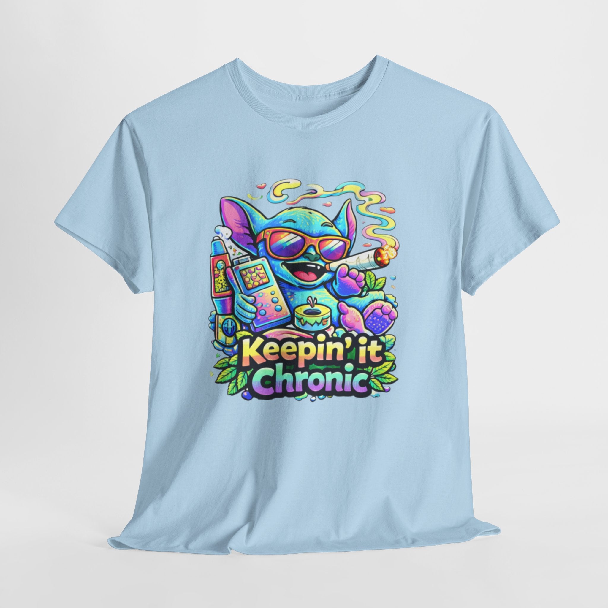 Keepin' It Chronic T-Shirt — Colorful Stoner Cat Graphic Tee
