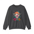 Southwest Skull Crewneck Sweatshirt — Desert Cactus Lightning Graphic