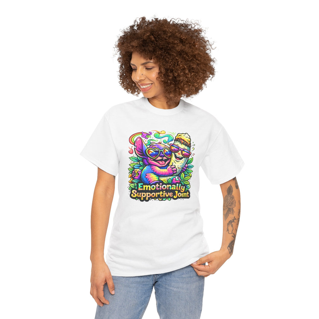 T-Shirt — "Emotionally Supportive Joint" Colorful Sloth & Ice Cream Graphic Tee