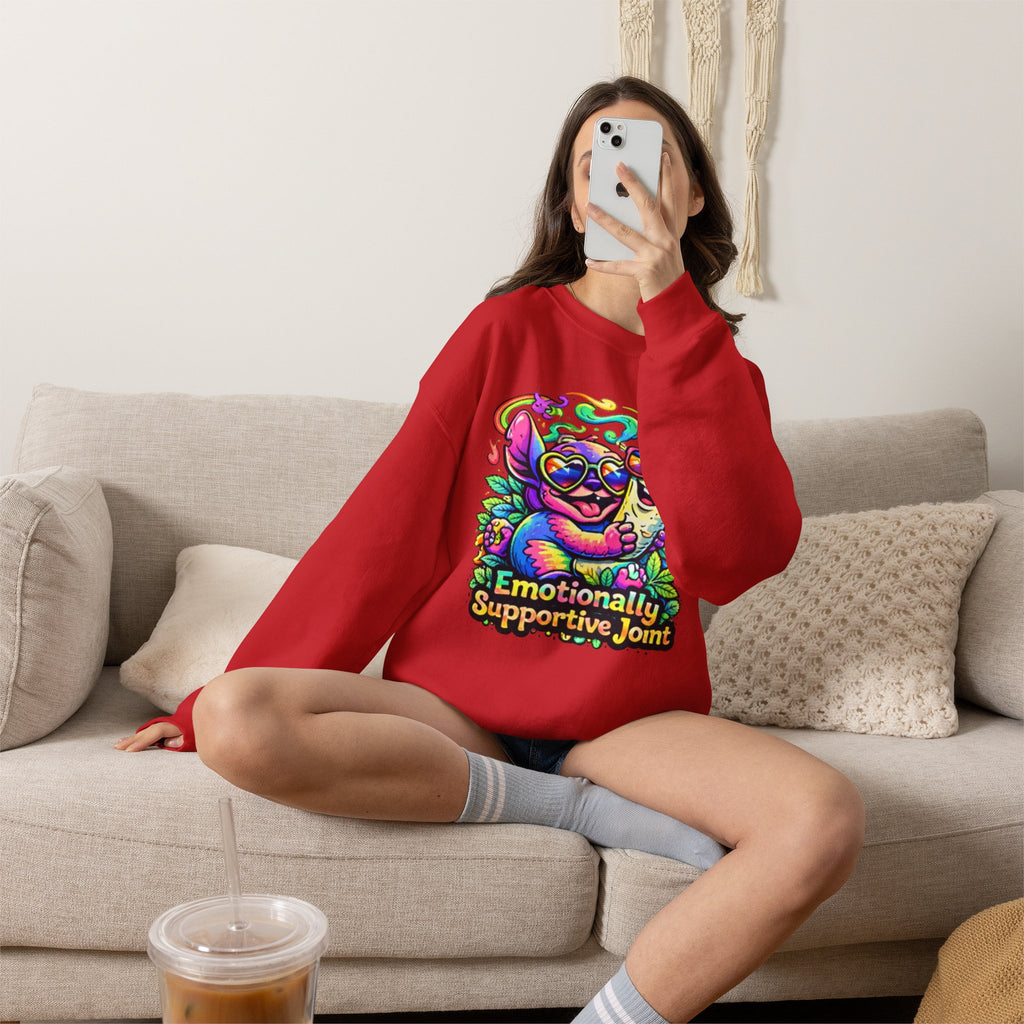 Emotionally Supportive Joint Sweatshirt — Cute Sloth & Joint Hug Graphic