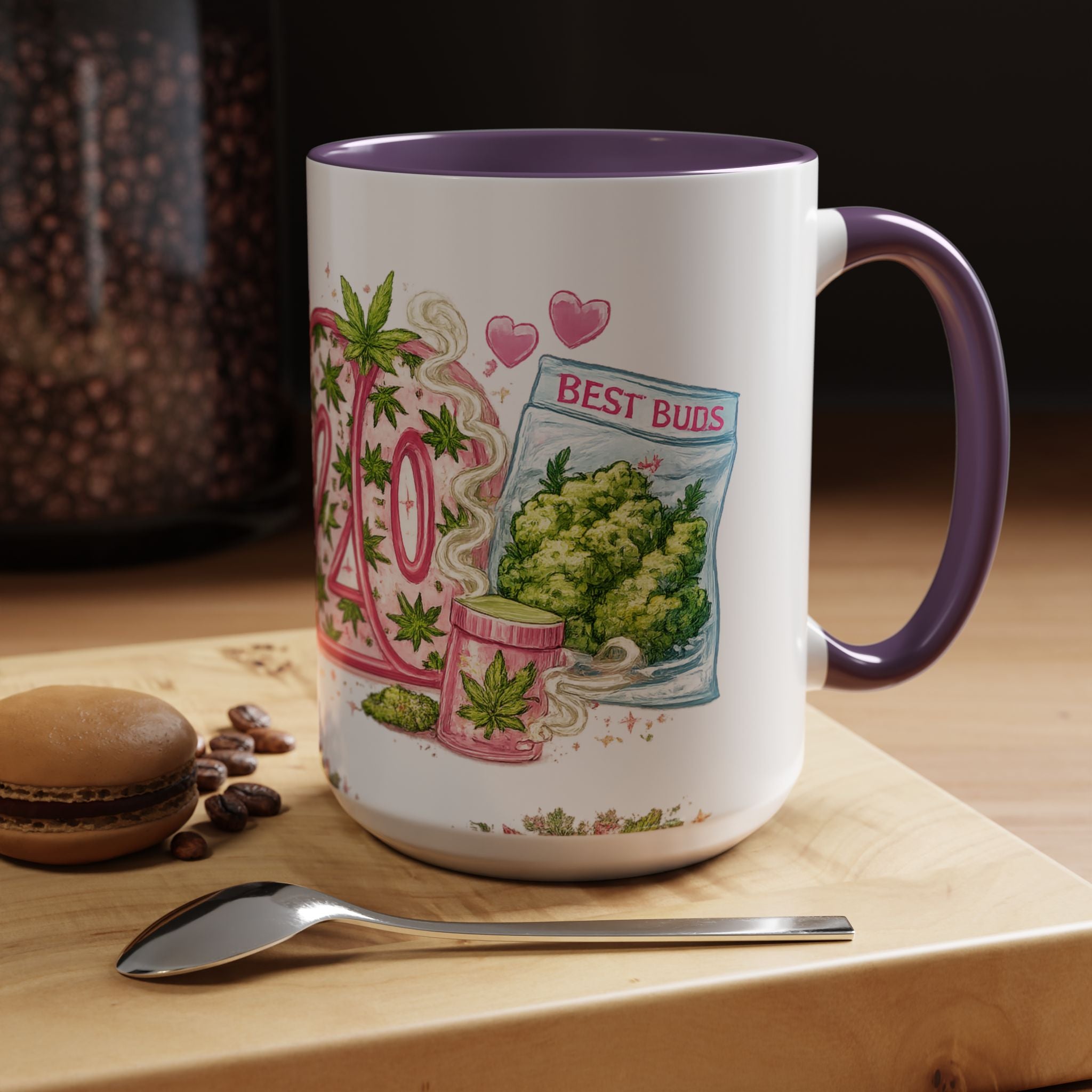 420 Cannabis Coffee Mug — 'Best Buds' Accent Tea Cup (11/15oz)