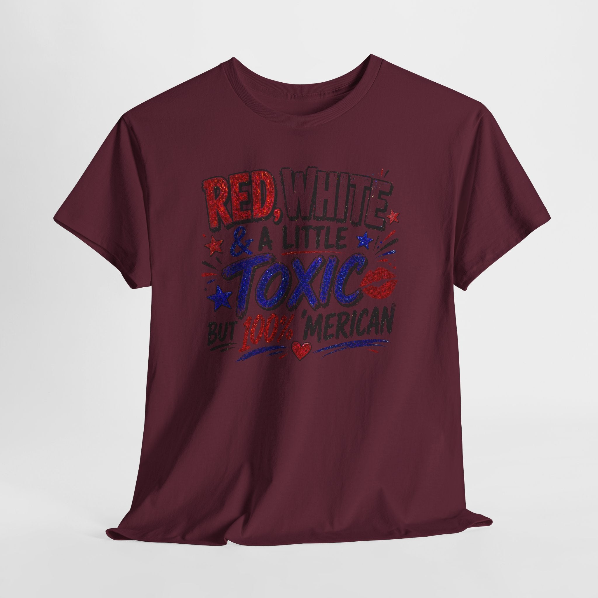 Patriotic 'Red, White & a Little Toxic but 100% Merican' Graphic Tee