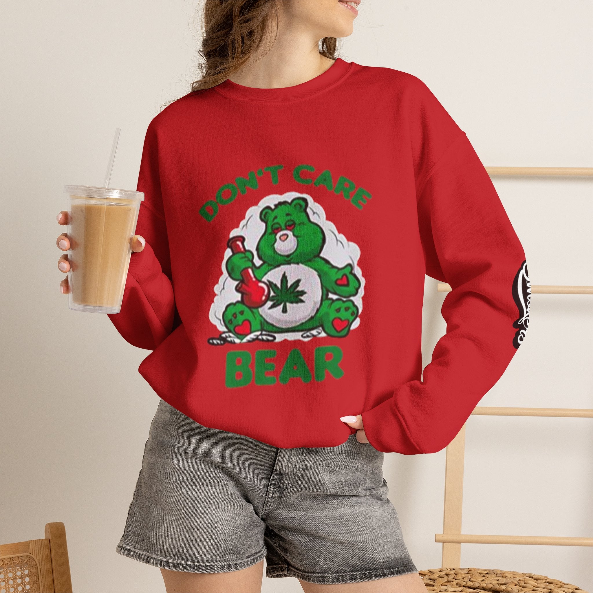 I Don't Care Bear Sweatshirt — Funny Graphic Crewneck