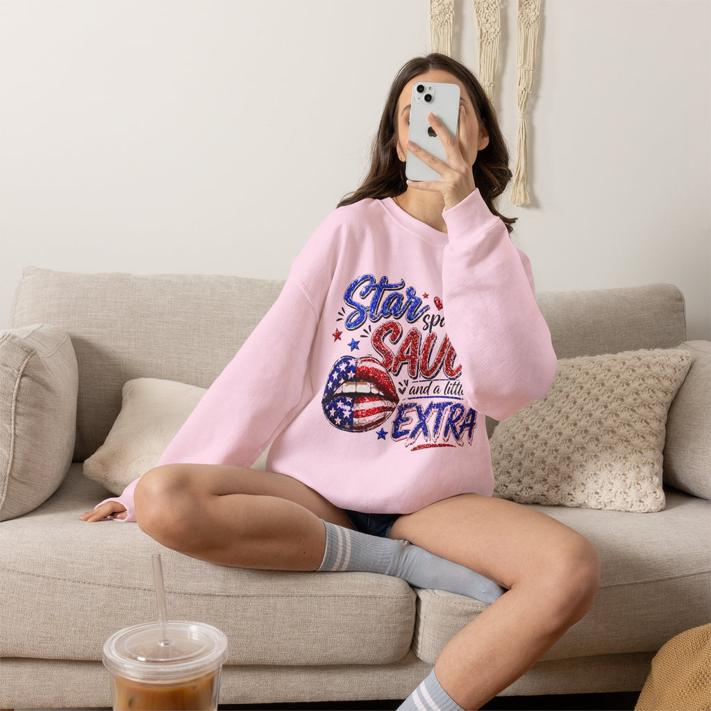 Patriotic 'Star Spangled Saucy & a Little Extra' Sweatshirt
