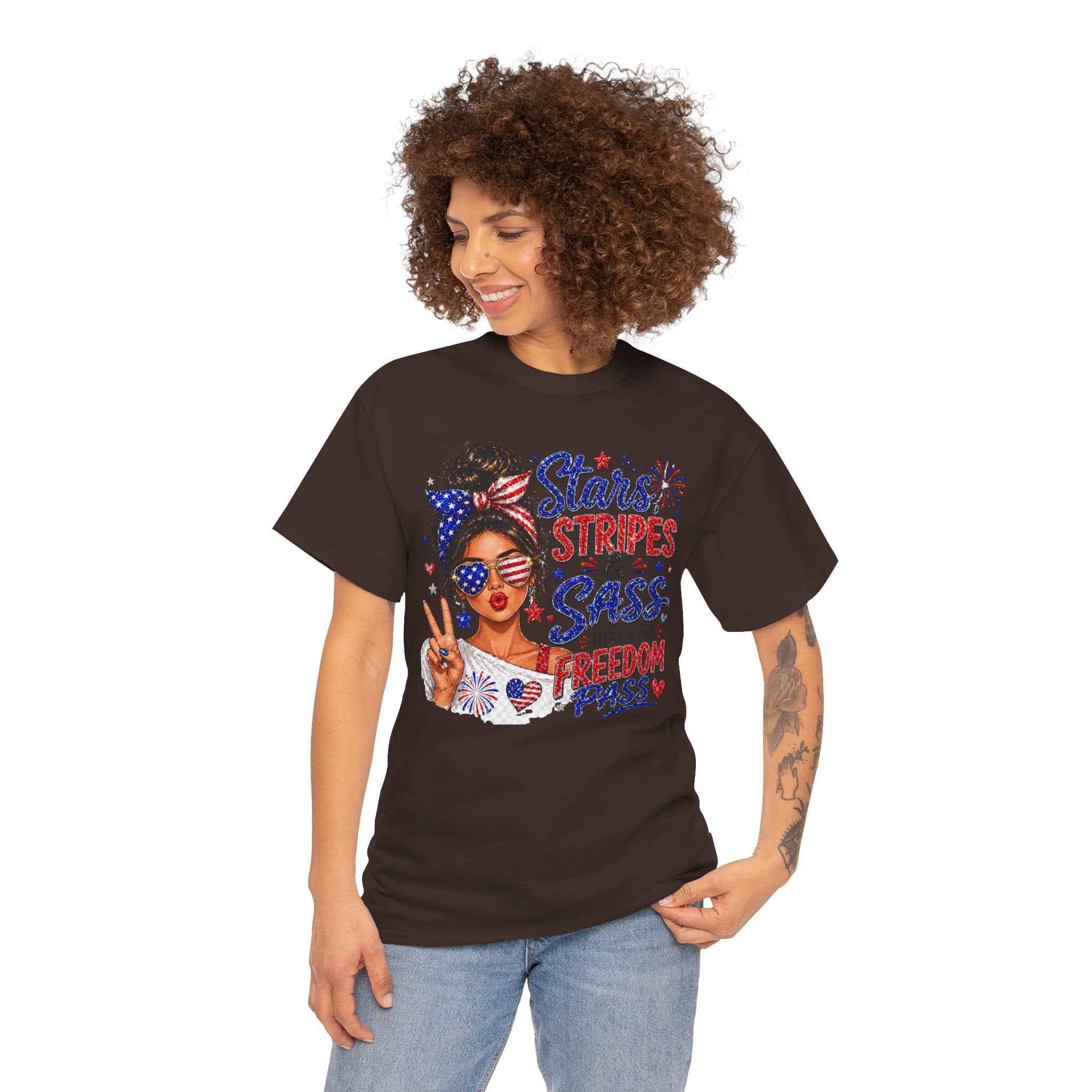 Patriotic 'Stars, Stripes & Sass' Tee — Fourth of July Women's Graphic T-Shirt