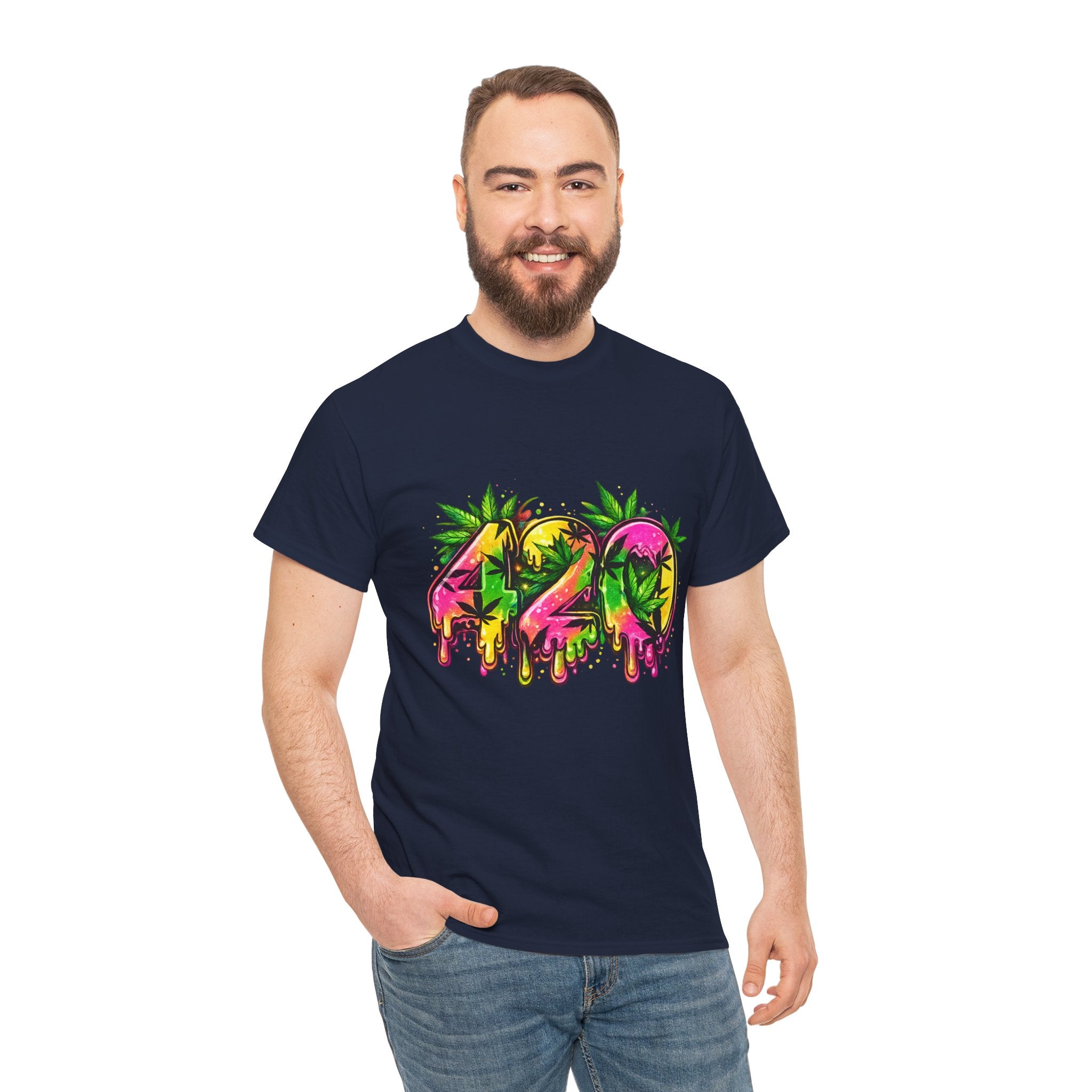 420 Drip Graphic T-Shirt — Cannabis Leaf Streetwear Tee