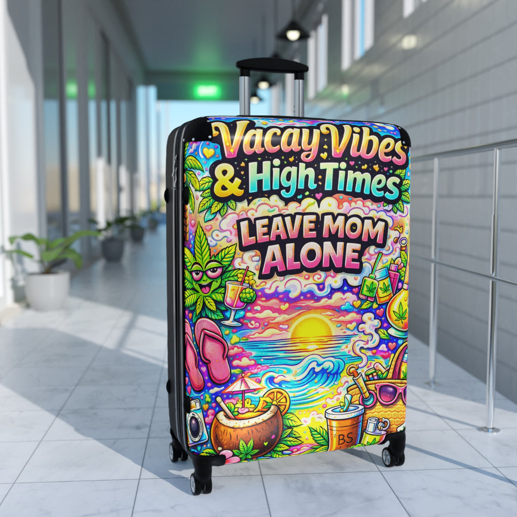 Leave Mom Alone Carry-On Suitcase – Colorful Beach Vibes Travel Luggage