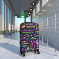 Suitcase - "Puff Prosper" Neon Travel Carry-On with Vibe & Good Energy Design