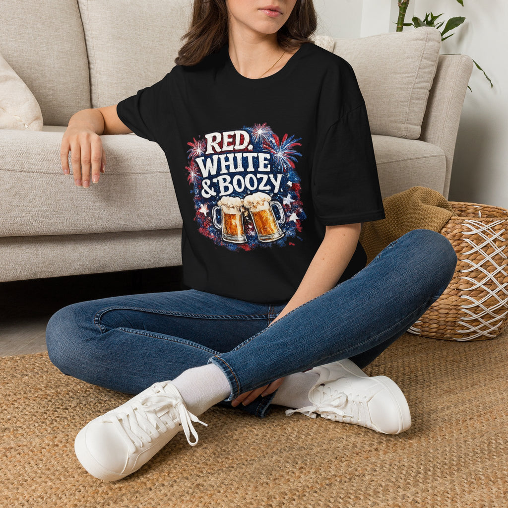 Red, White & Boozy Beer T-Shirt — Patriotic 4th of July Party Tee
