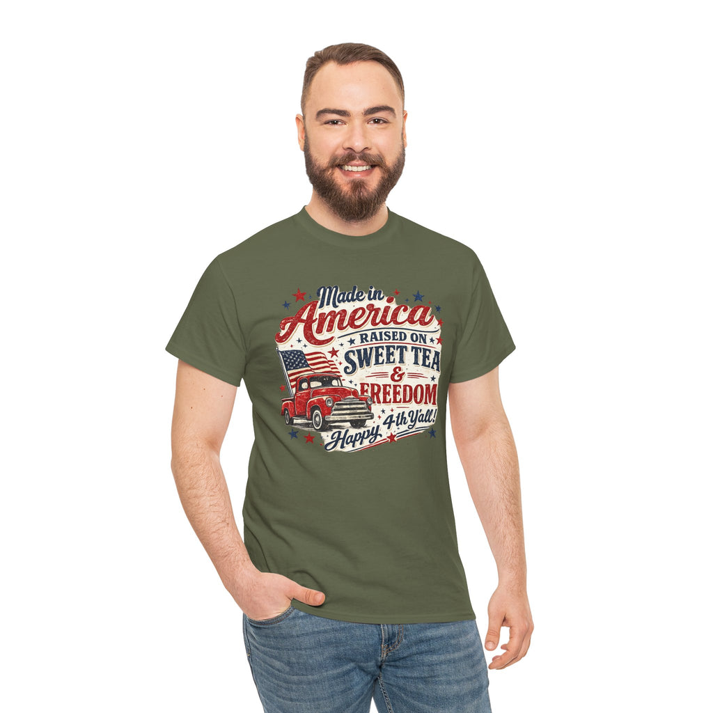 Made in America Sweet Tea & Freedom T-Shirt — 4th of July Patriotic Tee