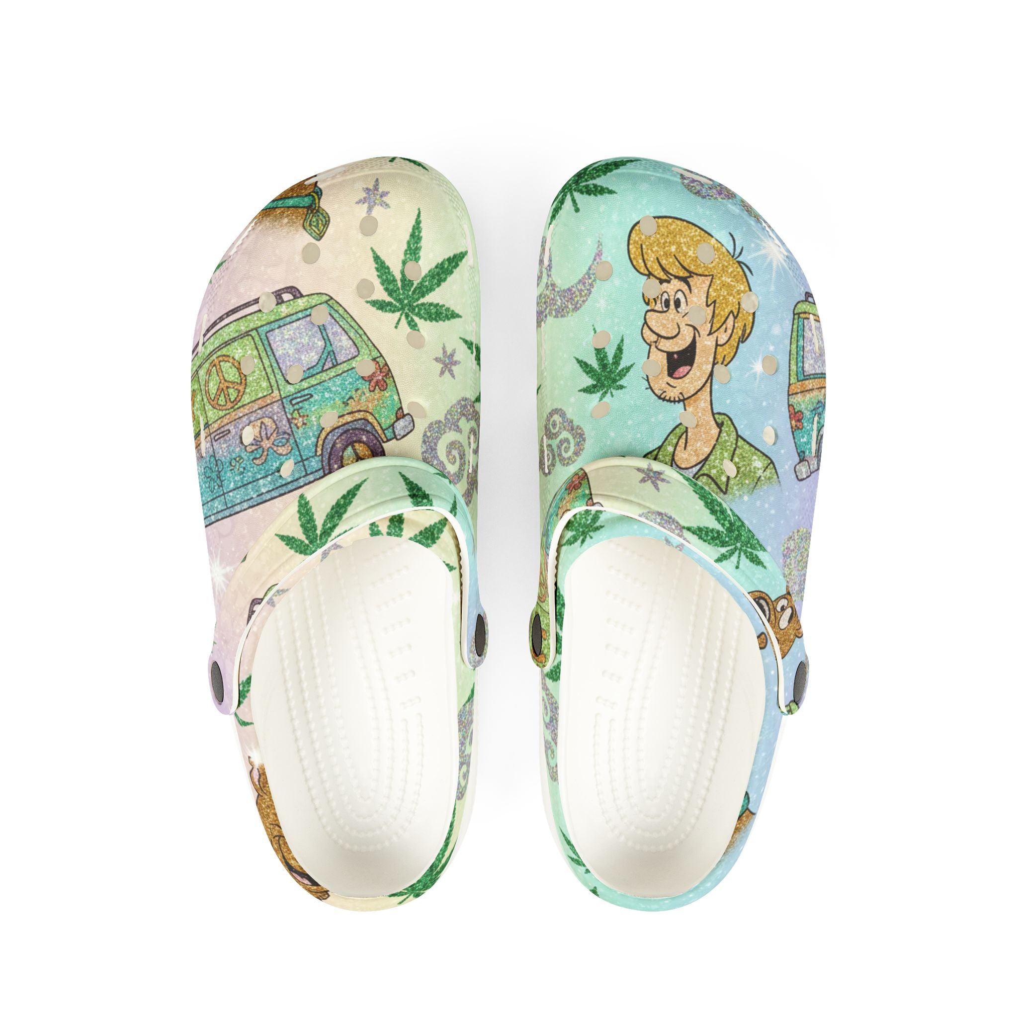 Cartoon Cannabis Camper Clogs - EVA Foam Slip-On Shoes