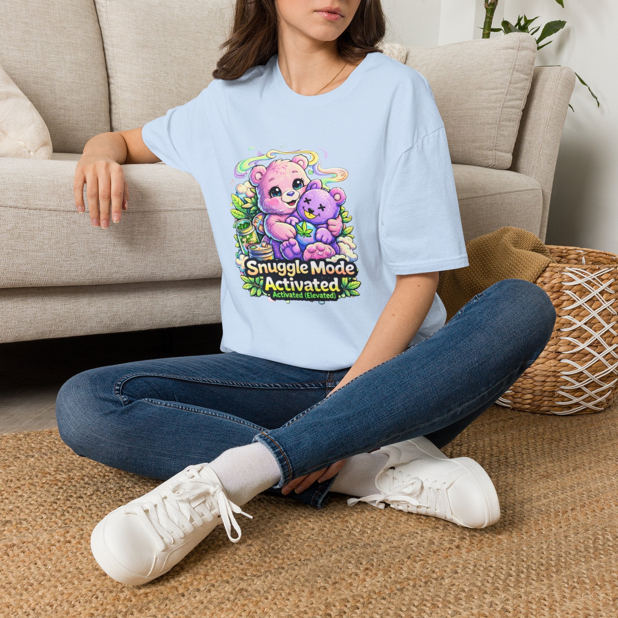 Snuggle Mode Activated T-Shirt — Cute Bear Cuddle Graphic Tee