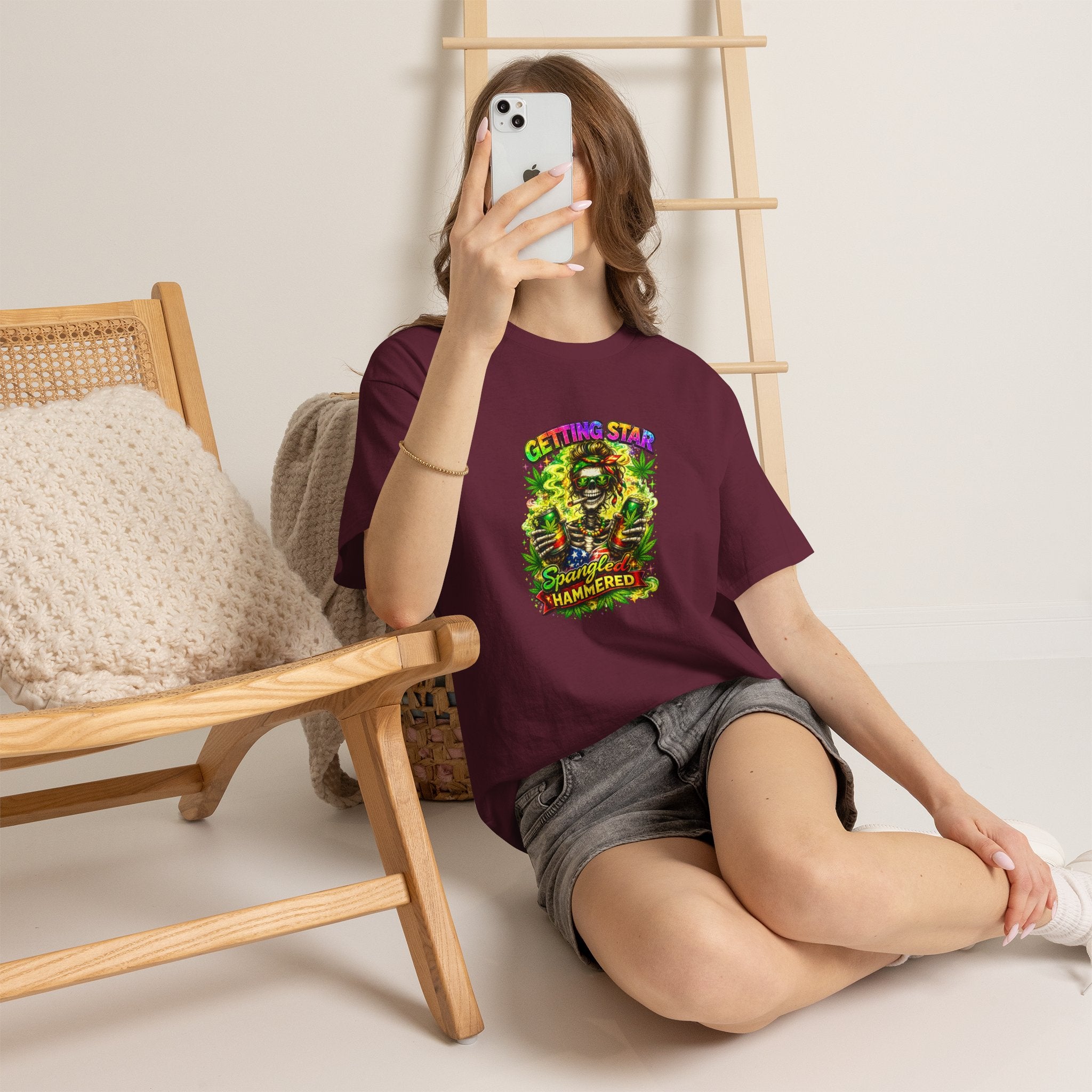 T-Shirt — "Getting Star Spangled & Hammered" Psychedelic Cannabis Holiday Tee