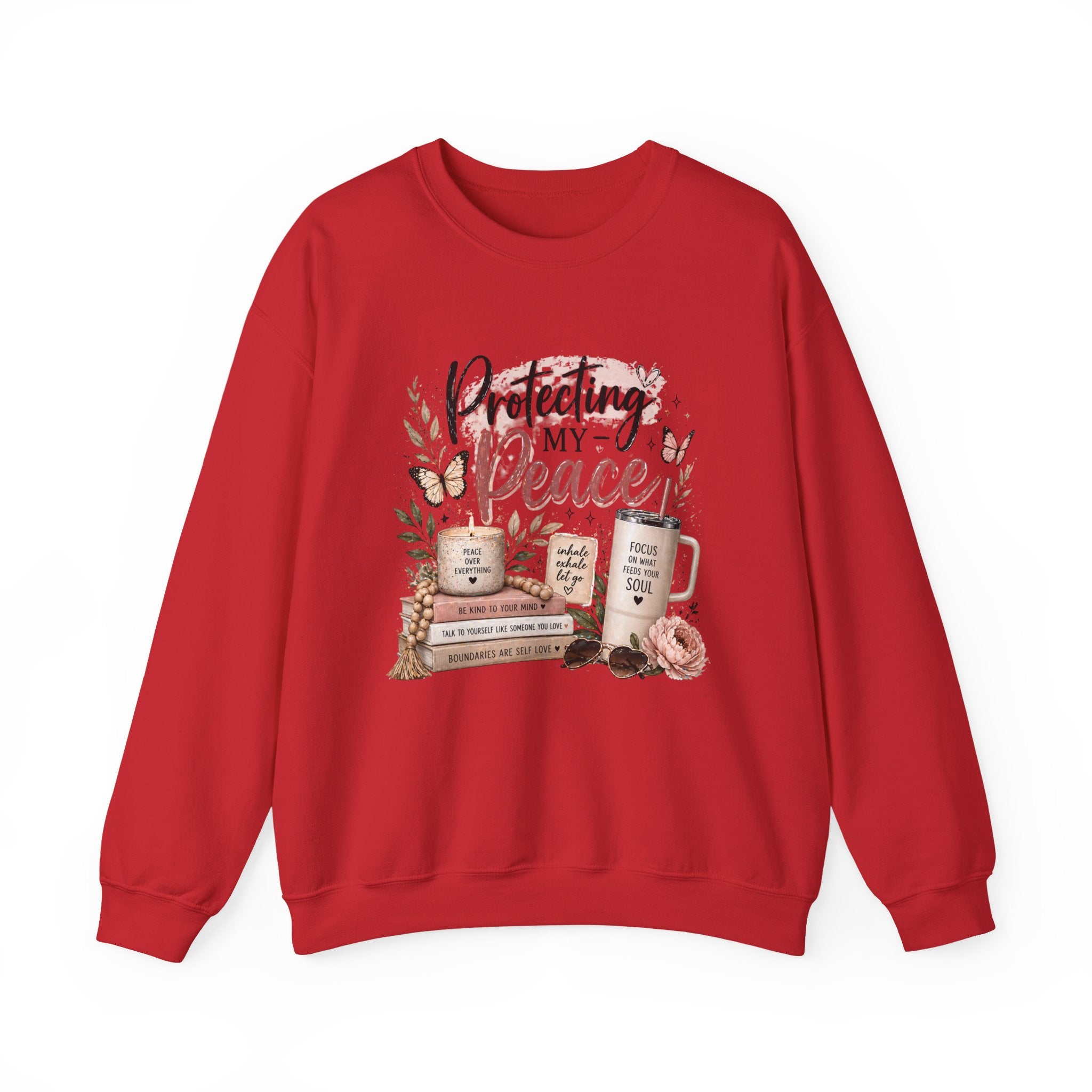 Crewneck Sweatshirt – "Protecting My Peace" Cozy Floral Graphic